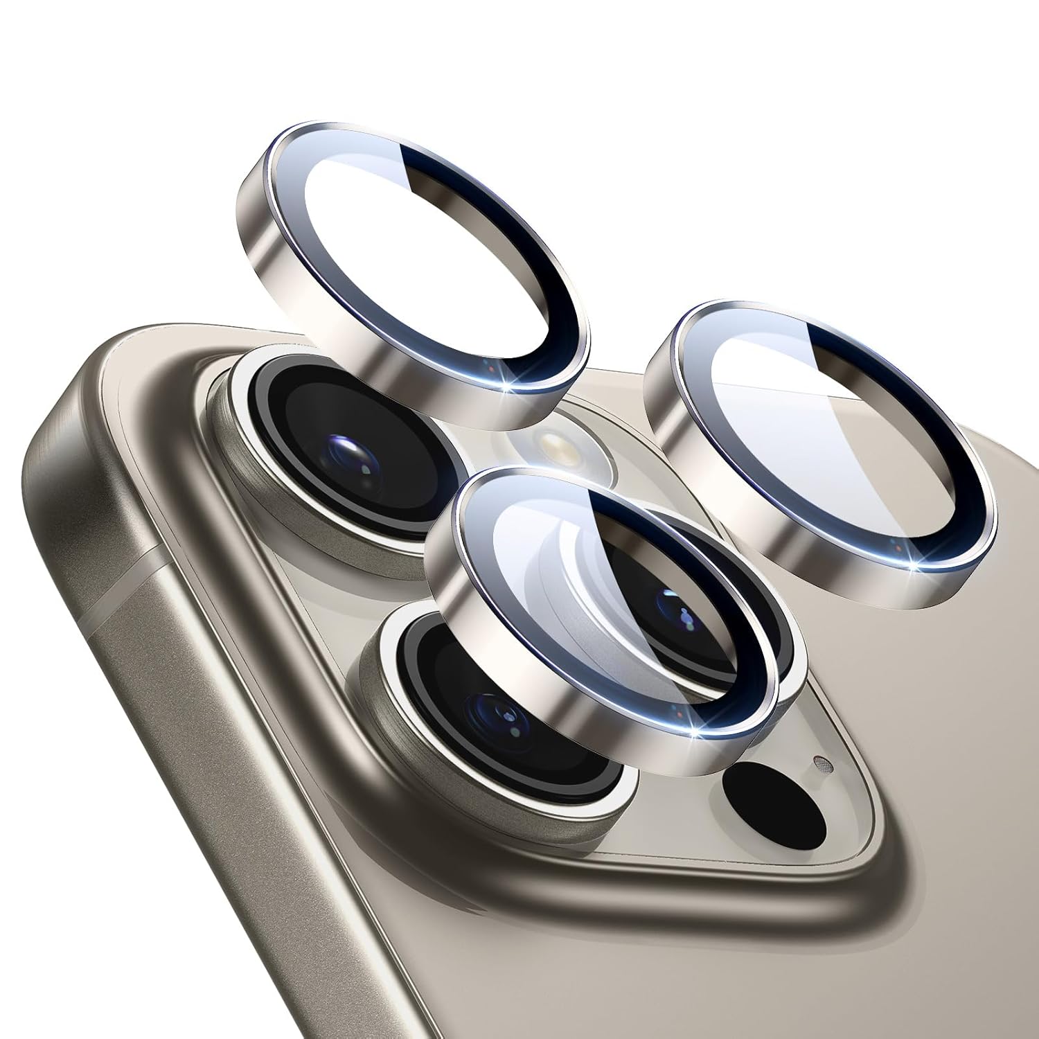 ESR Camera Lens Protectors for iPhone 16 Pro Max/16 Pro/15 Pro Max/15 Pro/14 Pro Max/14 Pro, Tough HD Individual Protectors, Scratch Resistant, Thin Tempered Glass, Armorite Series, 1 Pack