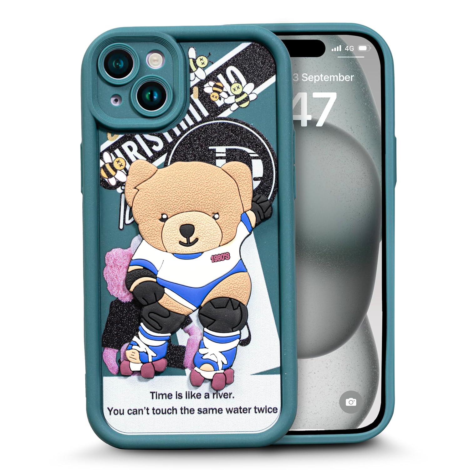 Enflamo for iPhone 13 Case Matte Back Silicone Cover 3D Designed | Camera Bump Protection (Pink)