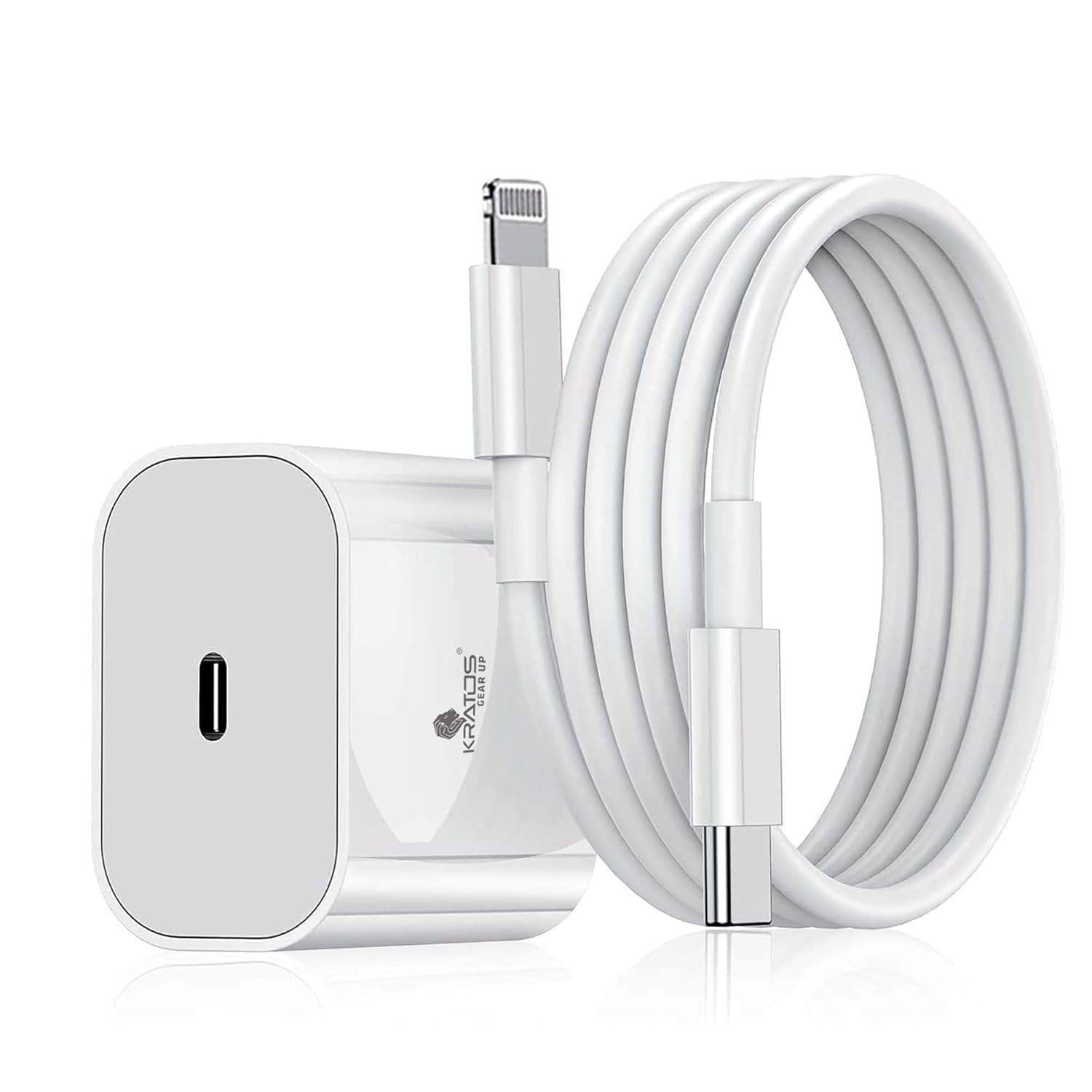 Kratos 20W iPhone Charger Adapter&Original Cable Compatible with iPhone 14/14Plus/14Pro/14Promax 13/13Pro/13Promax 12/12Pro/12/11/X/Xr Series (White) Kratos 20W iPhone Charger Adapter&Original Cable Compatible with iPhone 14/14Plus/14Pro/14Promax 13/13Pro/13Promax 12/12Pro/12/11/X/Xr Series (White)