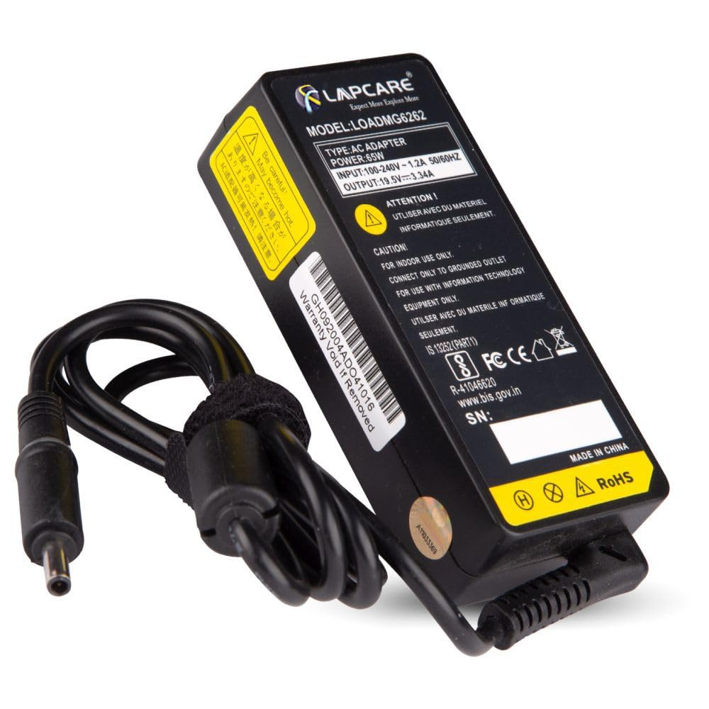 Lapcare Laptop Charger 65W watt 4.5mm tip AC Power Adapter(Power Supply) for Dell Inspiron 13 14 15,3000 5000 7000 Series,5558 5755 3147 7348-2in1 5555 5559,0G6j41,0MGJN,Mgjn9