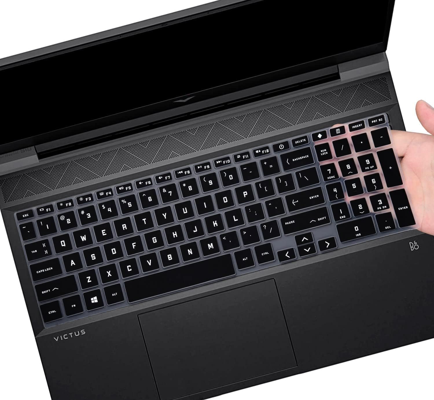 RAYA Silicone Keyboard Cover Protector for HP Victus 15 [ 15-FA 15-FB Series ] (15.6 inch) & HP Victus 16 (16.1 inch) Gaming Laptops (Black)