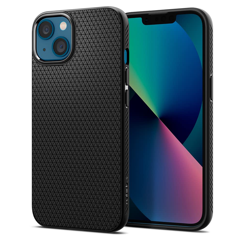 Spigen Liquid Air Back Cover Case Compatible with iPhone 13 (TPU | Matte Black)