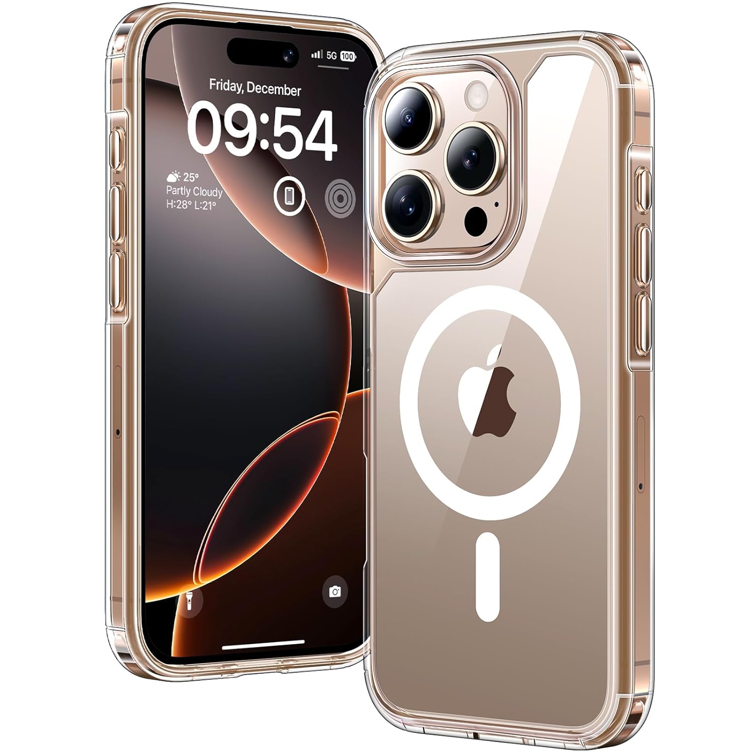 TAURI for iPhone 16 Pro Max Case 6.9", Compatible with MagSafe, Military-Grade Protection, [Anti-Yellowing] Shockproof Transparent Back Magnetic Phone Cover - Clear
