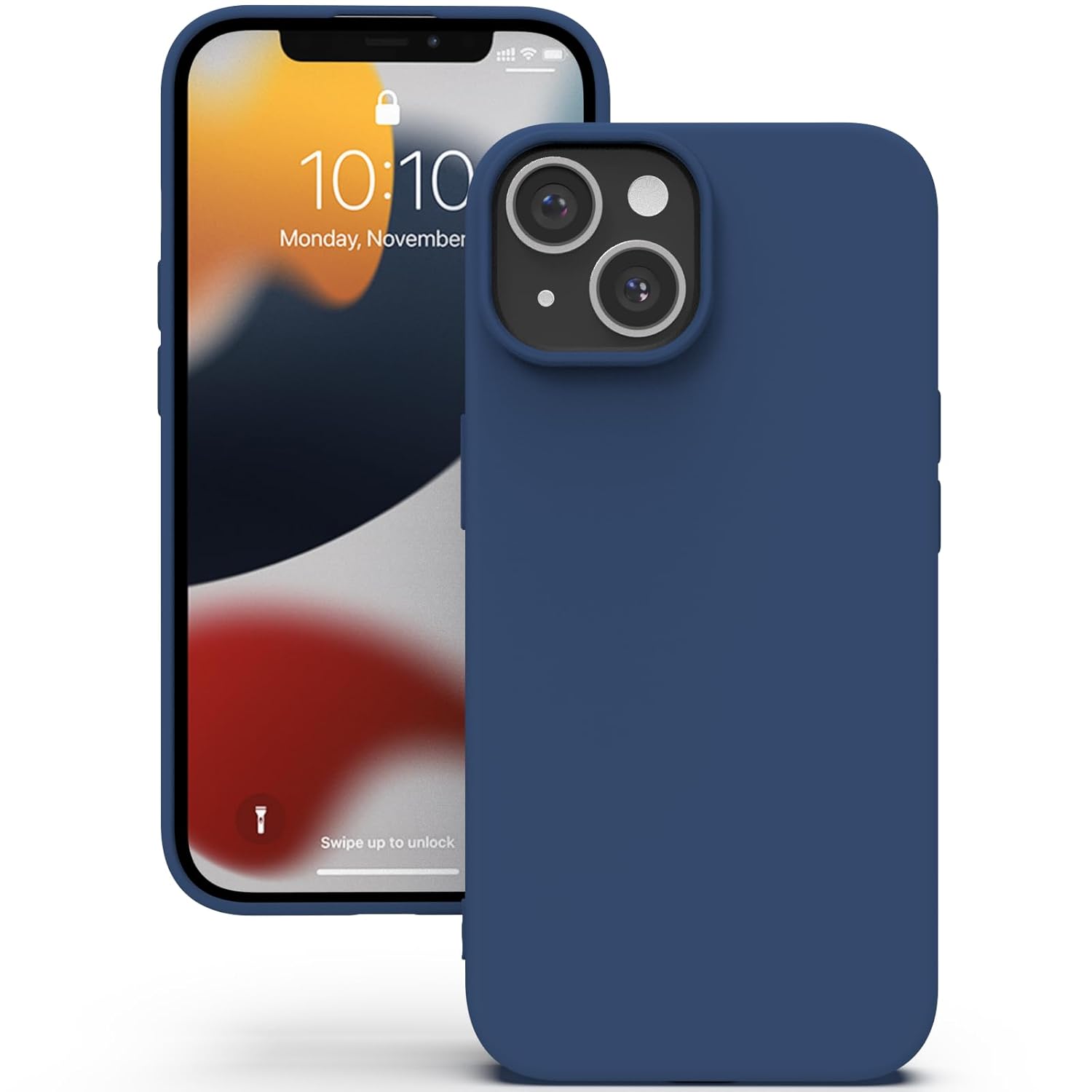 YATWIN Silicone Back Case for iPhone 13 Mini, Soft-Touch Phone Back Cover for Apple iPhone 13 Mini – Dark Blue
