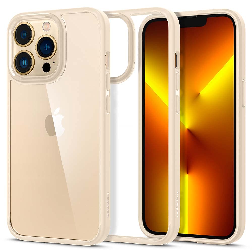 Spigen Ultra Hybrid Back Cover Case Compatible with iPhone 13 Pro (TPU + Poly Carbonate | Sand Beige)