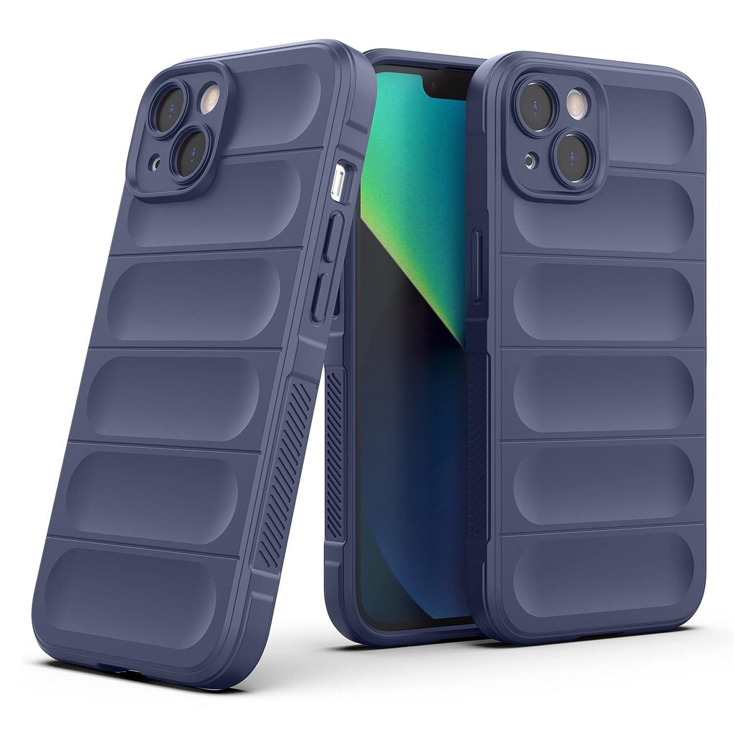 Amazon Brand – Solimo Mobile Cover for Apple iPhone 13 (Silicone_Blue)