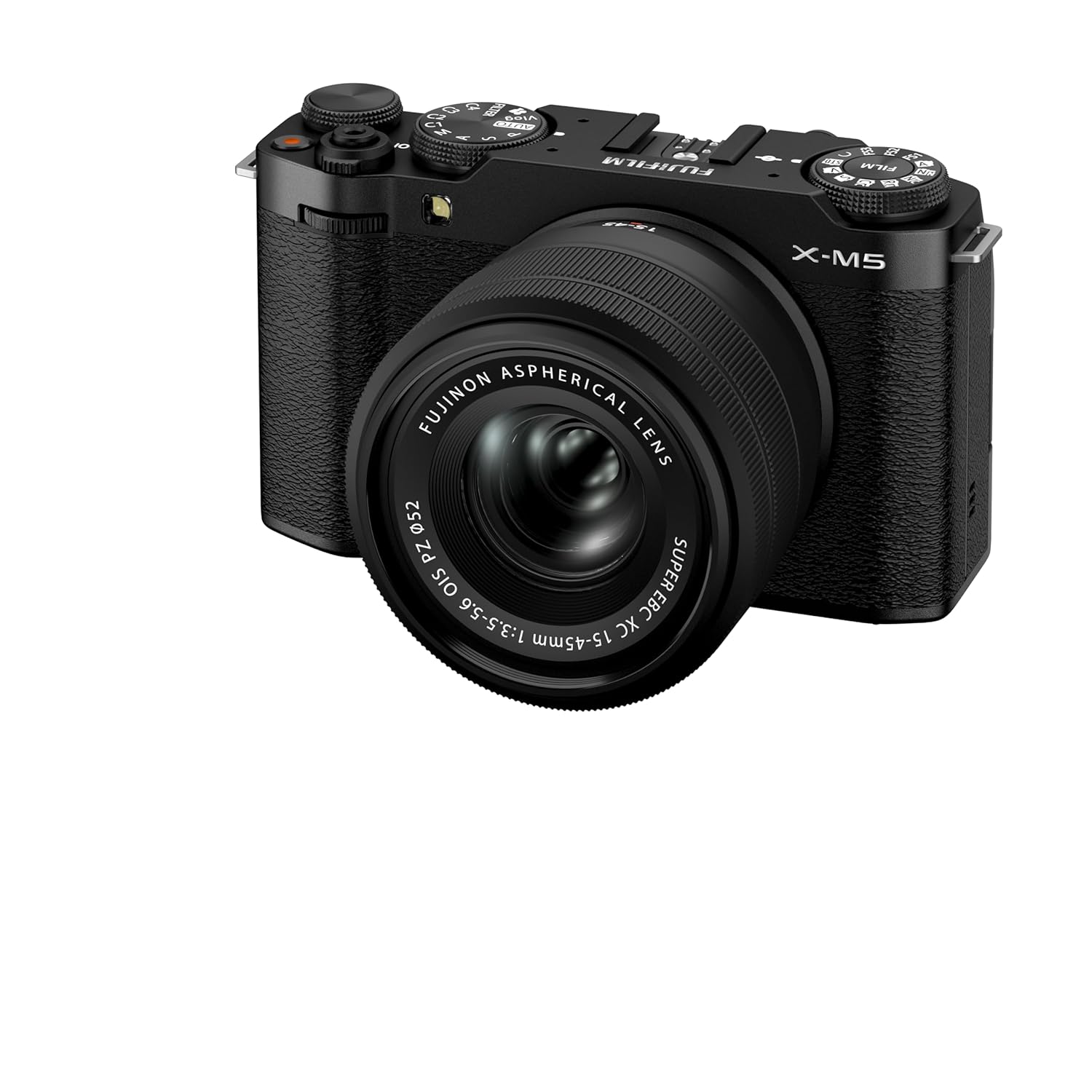 Fujifilm X-M5 26.1MP APS-C X-Trans CMOS 4 with 15-45 f/3.5-5.6 Lens|Retro Style mirrorless Compact Travel Camera|6.2k vlogging|High Speed Recording FHD 240fps|Advance AF for Street/Lifestyle – Black
