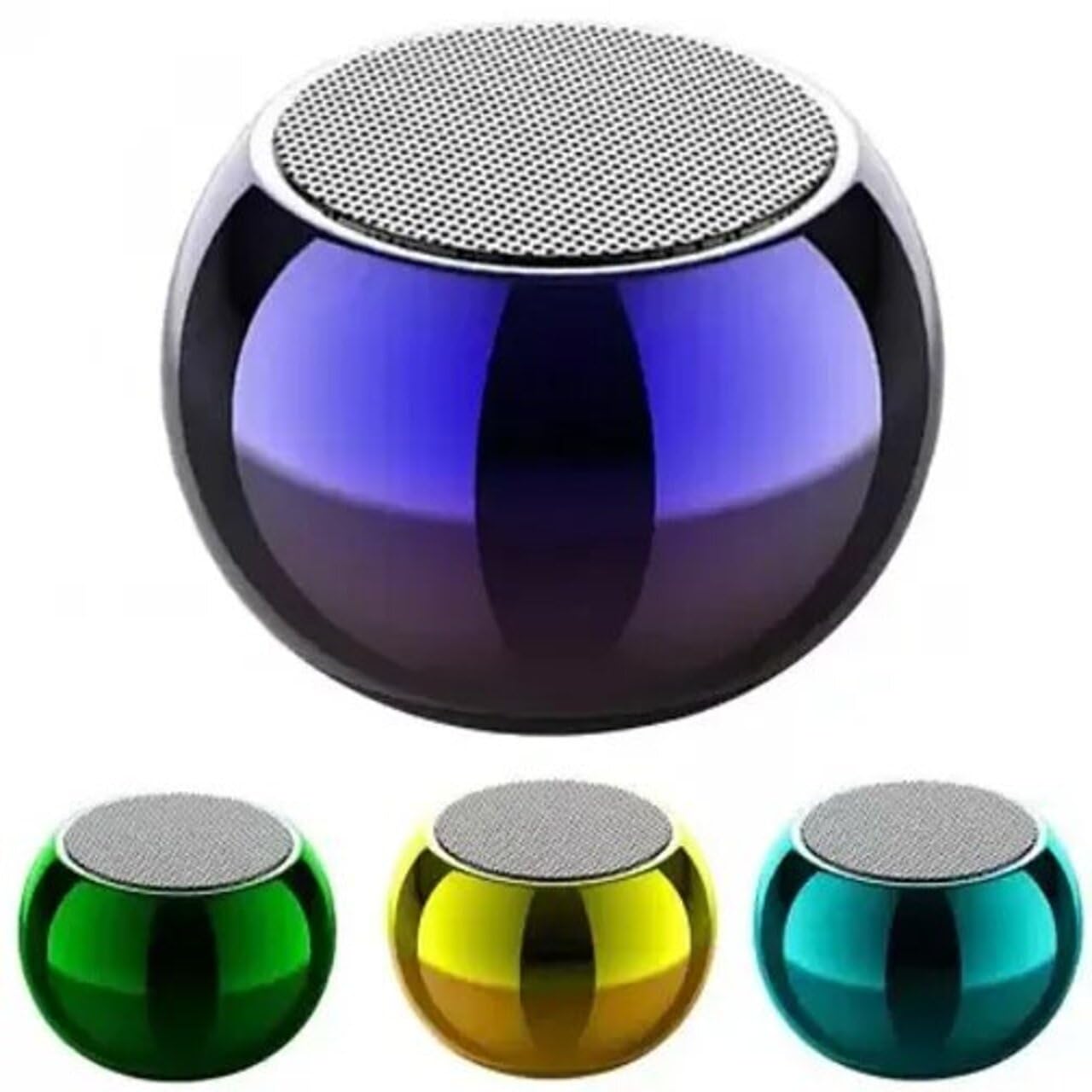 INEFABLE Mini Boost 4 Bluetooth Speaker 4D Mini Electroplating Round Steel Speaker – Multicolor – Pack of 1