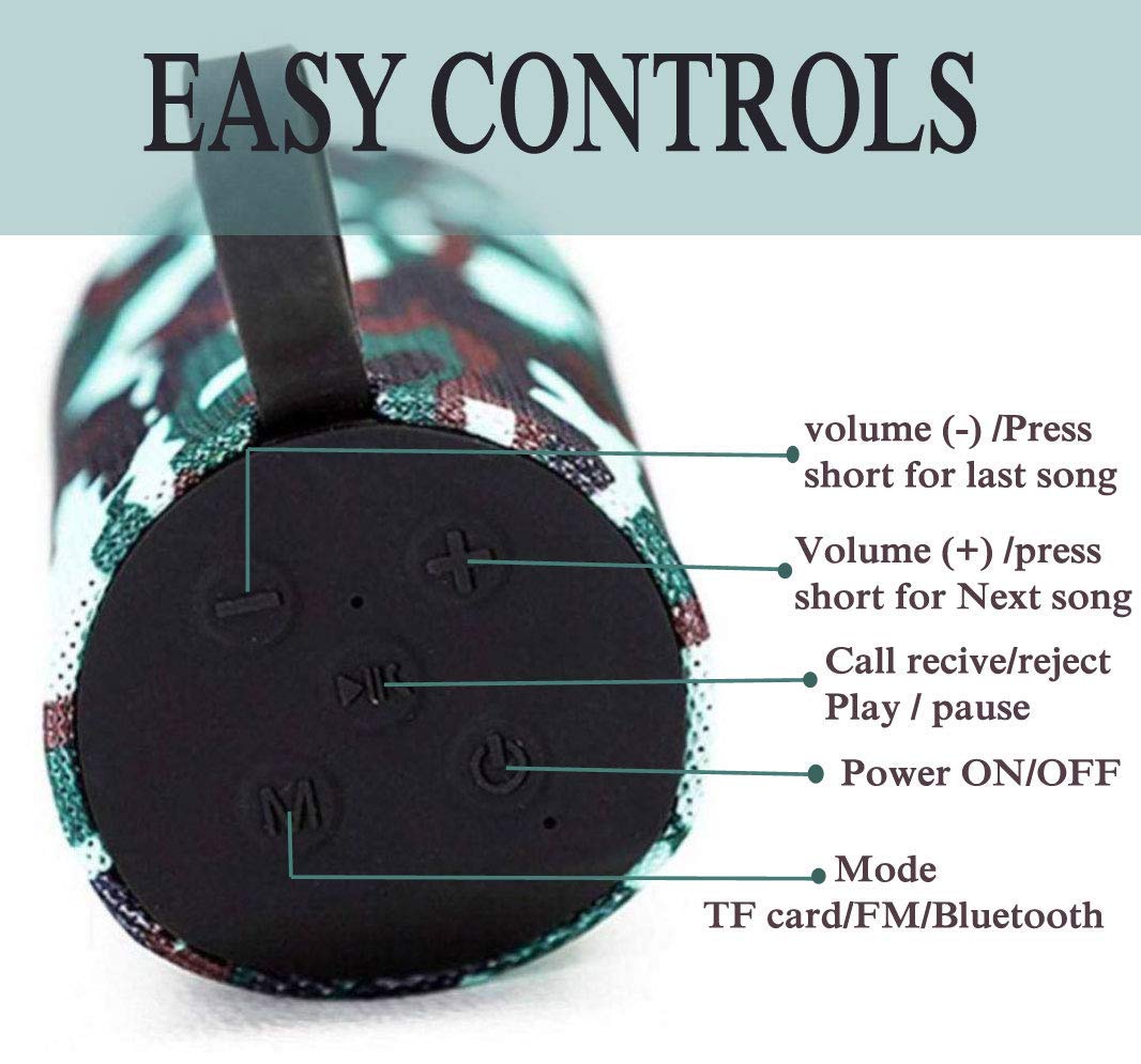 INVICTO TG113 Portable Bluetooth Speaker with USB/Micro SD Card/AUX/Mic Multimedia Speaker System Super Bass Compatible with Android, iOS & Windows Devices(Army)