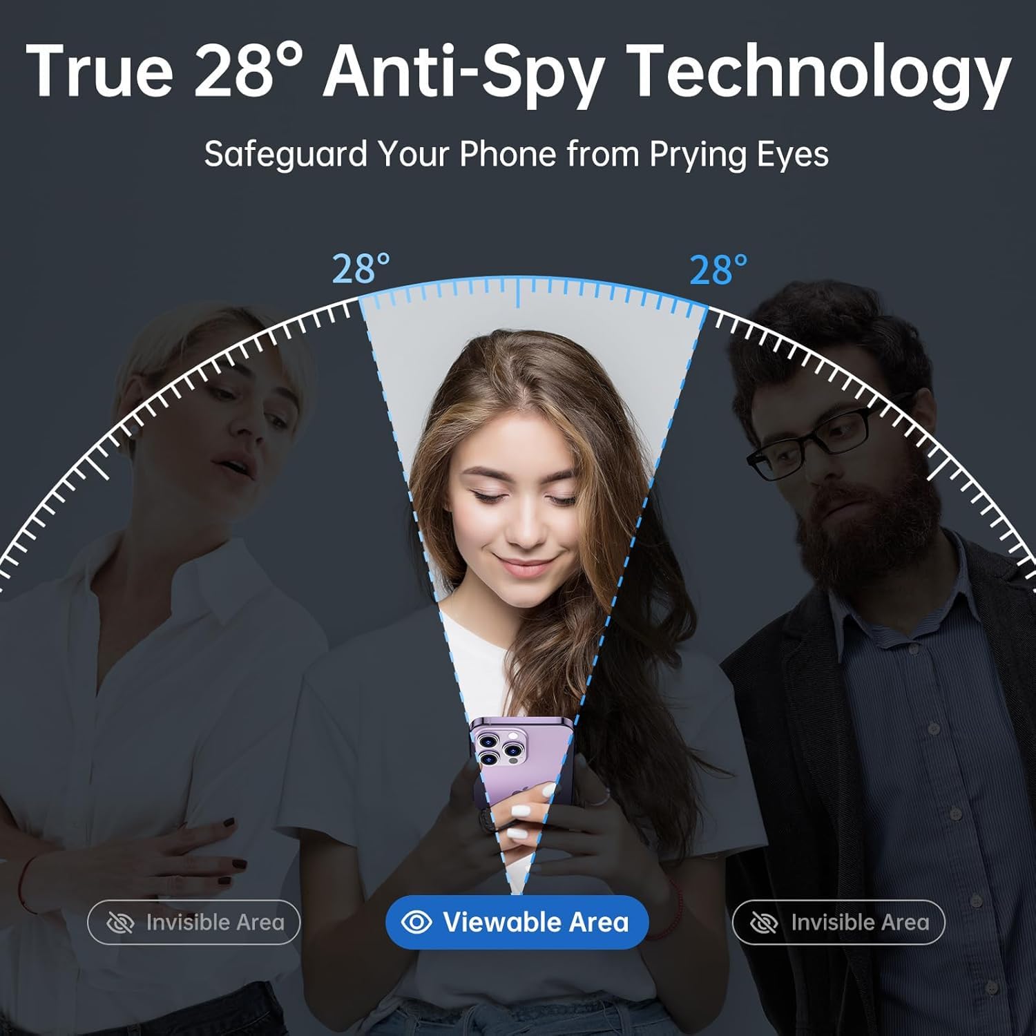 JGD PRODUCTS for iPhone 13, iPhone 13 Pro, iPhone 14 Edge to Edge Anti Spy Privacy Tempered Glass with Easy Installation Kit | Black (Pack of 1)