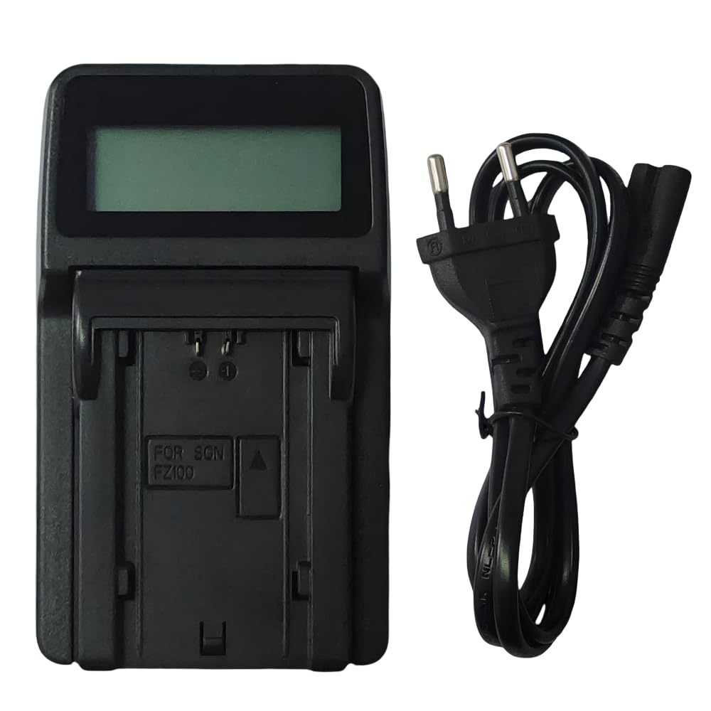 Simpex Super Quick Charger for NP-FZ100 Battery, Compatible with A7III, A7SIII, A7R4, A9, A9S Cameras, Designed with LCD Display a7iii Battery Charger (Black) (Output Volt 8.4V, 1.5 A)