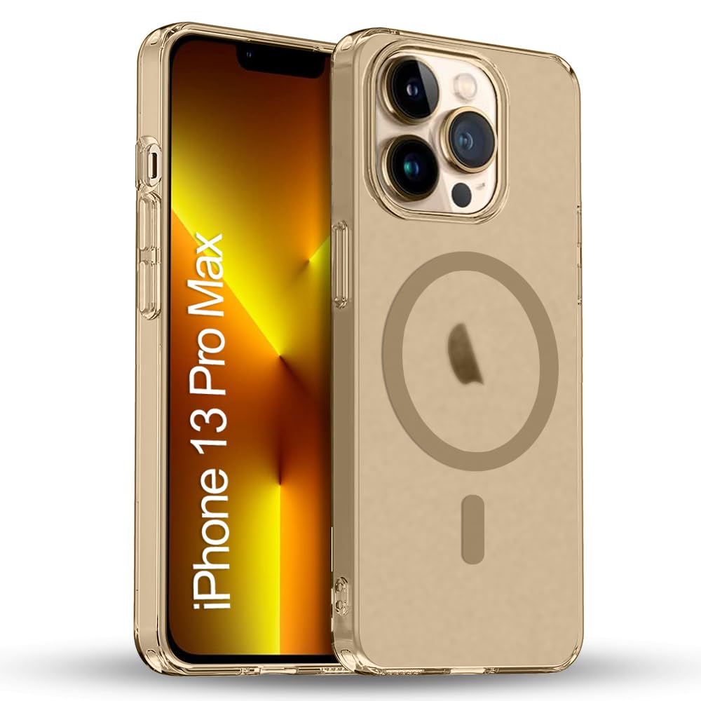 TOUCCH iPhone 13 Pro Max Magnetic Matte Case | Shock Proof & Paper Thin Design | Magsafe Wireless Charging Cover for Apple iPhone 13 Pro Max | Sleek Hard Thin Crystal Cover (Premium-Brown)