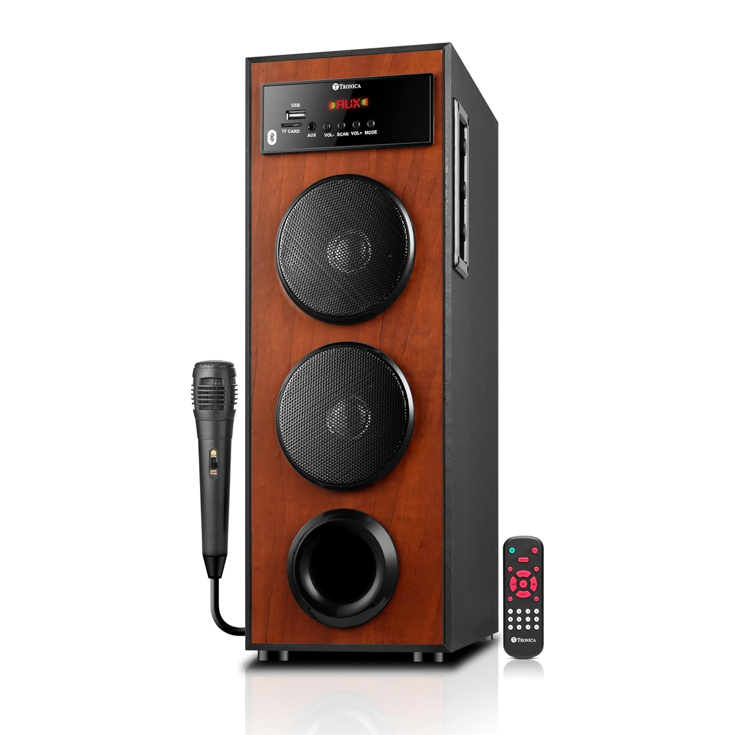TRONICA Dhwani DJ 40W Bluetooth Tower Home Theater System with Free Wired MIC, Supports Pendrive/SD Card/FM/Aux/TV with Remote
