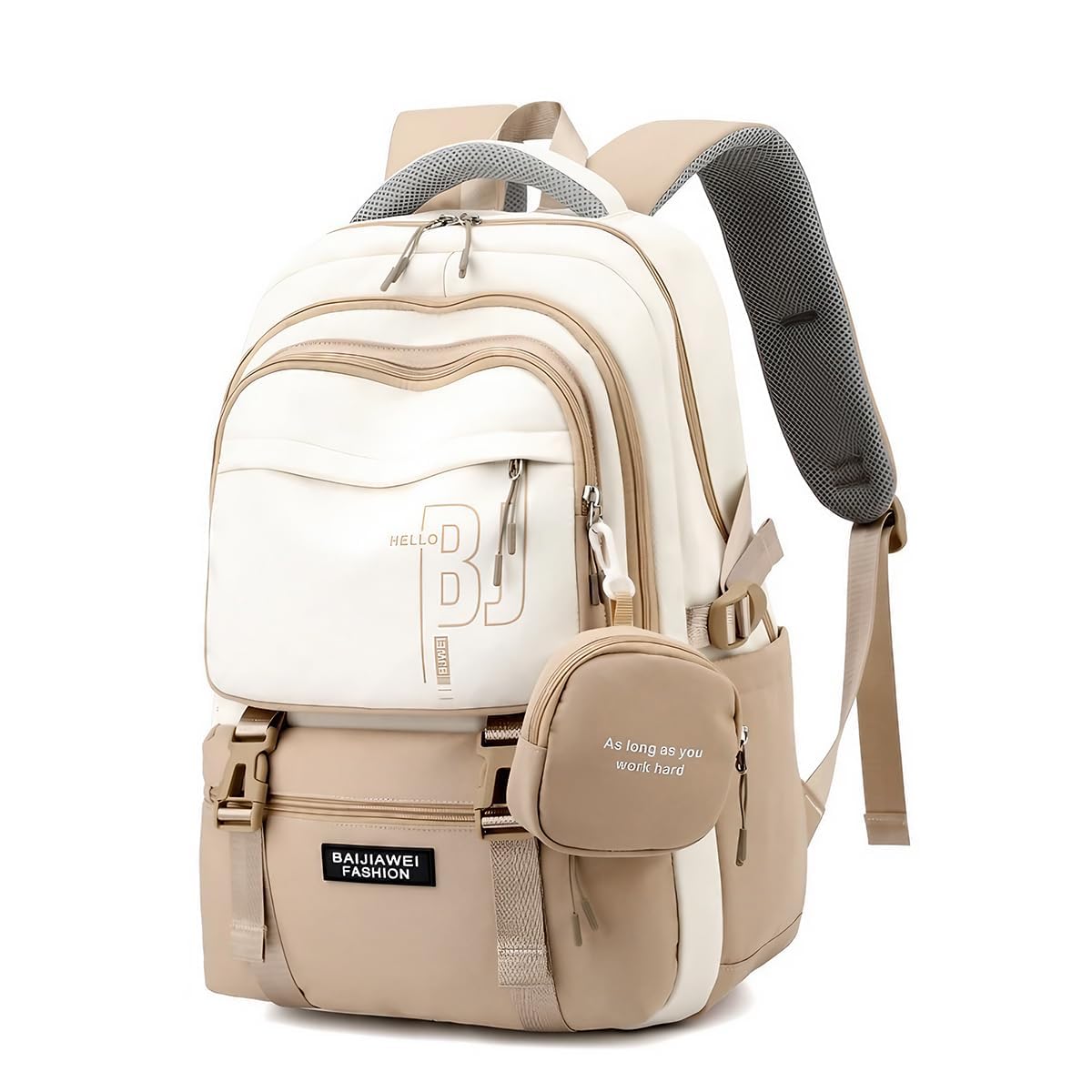 TS WITH TECHSUN College Laptop Backpack for Women & Teens with Zipper Pouch | School Bag for Girls 13-14 Years | 18 Inch Book Backpack – Cute Accessory | Travel School Bag – Camping, Tuition, Coaching