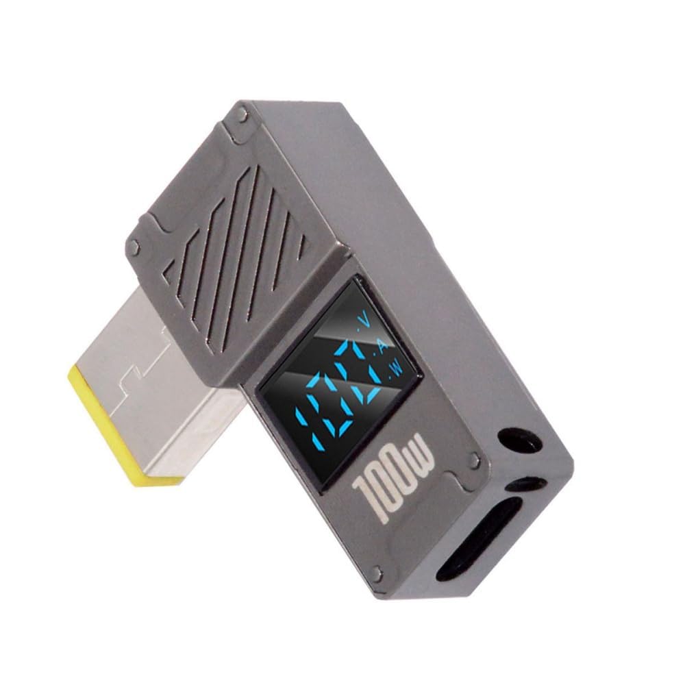 Tobo USB C to DC Adapter,USB C Female to DC 11.0×4.5mm Barrel Jack Plug PD 100W Laptop Fast Charging Adapter with Wattage Display TD-1263CC