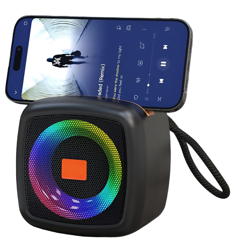 VEHOP BASS Buddy RGB Wireless Bluetooth Speaker with Mic & 8Hrs Playtime, 3D Sound and Shocking Bass, Also Support Pen Drive, SD Card, FM & Call Function for Android & iOS
