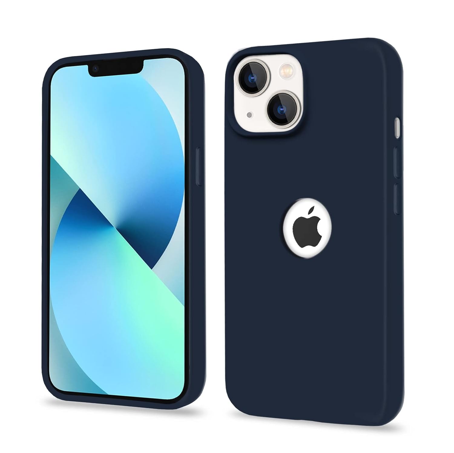 Pikkme Back Cover | Full Camera Protection | Raised Edges | Super Soft Silicone | Bumper Case for iPhone 13 Mini (Dark Blue)