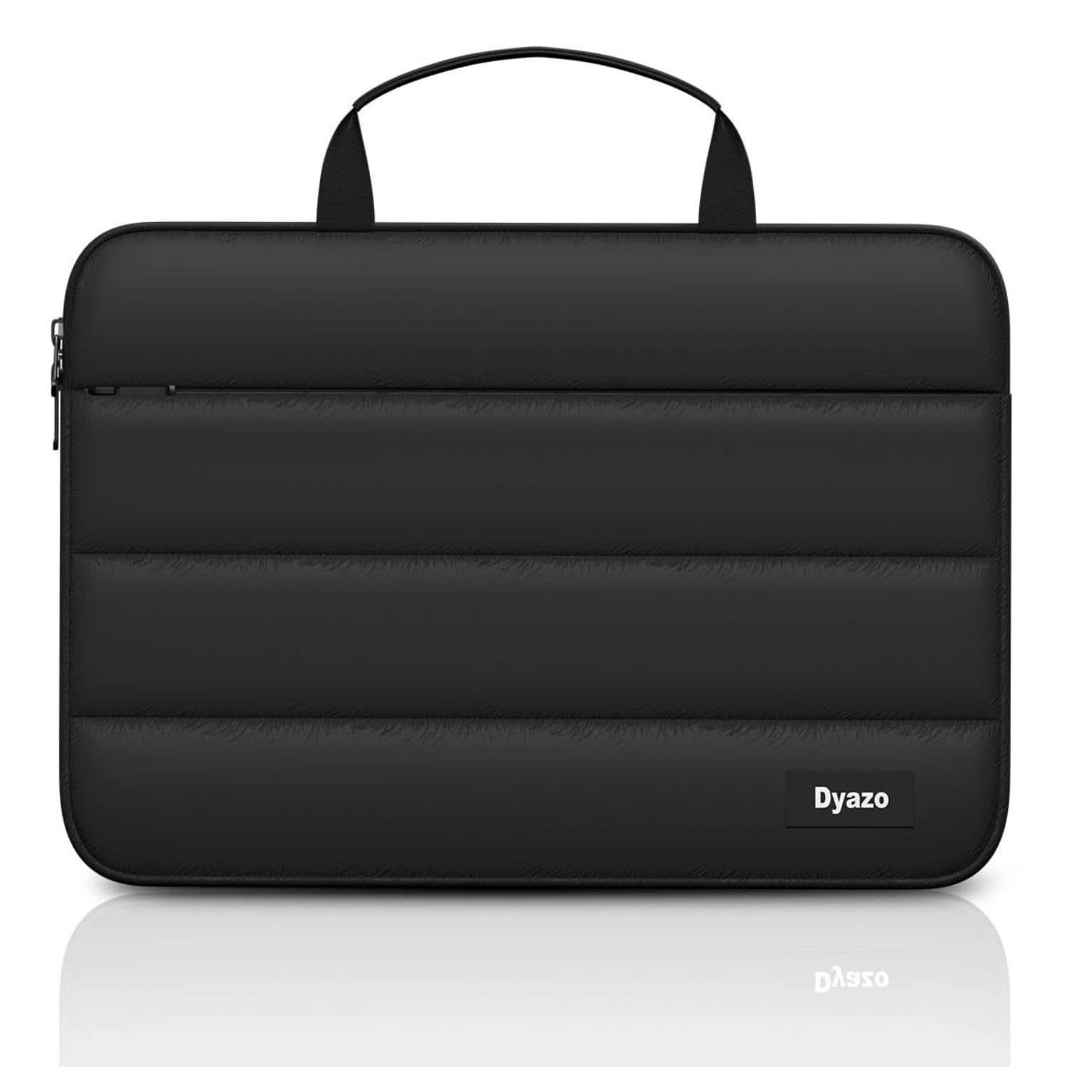 Dyazo 14.1 Inch Laptop Fluffy Sleeve Bag | Soft Puff Padding Cover with Zipper Closure | Water Resistant Laptop Cover | Compatible for MacBook Pro 14, Lenovo, Dell, HP, Acer and Asus (Black)