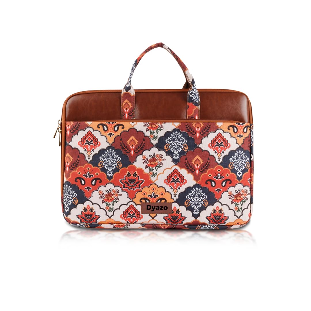 Dyazo 15-15.6 Inch Stylish Laptop Sleeve | Handcrafted Jute & Vegan Leather Case with Zipper | Lightweight and Durable Laptop Bag for Work, College & Travel for Woman Dyazo 15-15.6 Inch Stylish Laptop Sleeve | Handcrafted Jute & Vegan Leather Case with Zipper | Lightweight and Durable Laptop Bag for Work, College & Travel for Woman
