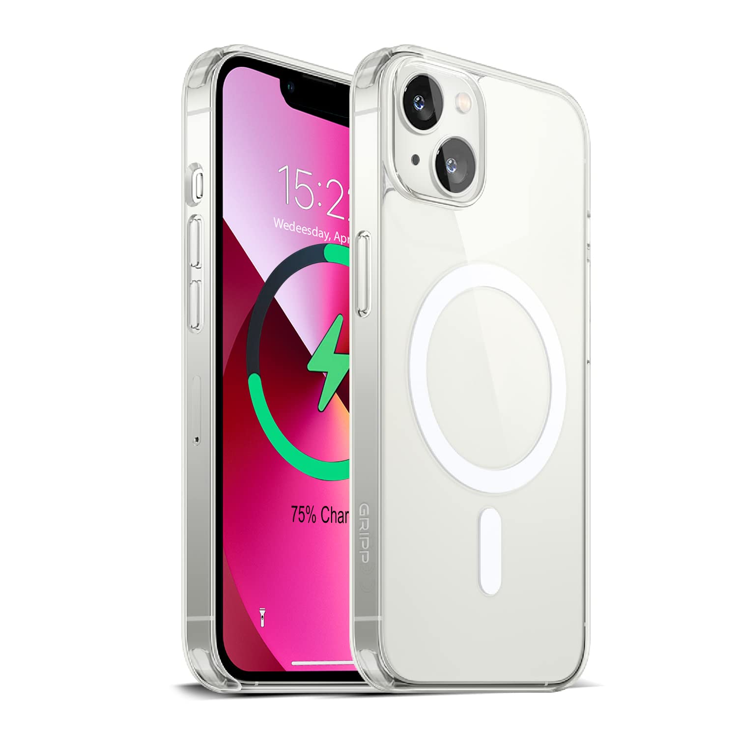 GRIPP® Clear with Mag-Safe Case for iPhone 13 | iPhone 14 (6.1″) Drop Tested & Tough Bumper UV Coated Dual Material Ultra Hard PC & Shock-Proof Scratch Resistant Transparent Back Cover – Clear GRIPP® Clear with Mag-Safe Case for iPhone 13 | iPhone 14 (6.1″) Drop Tested & Tough Bumper UV Coated Dual Material Ultra Hard PC & Shock-Proof Scratch Resistant Transparent Back Cover – Clear
