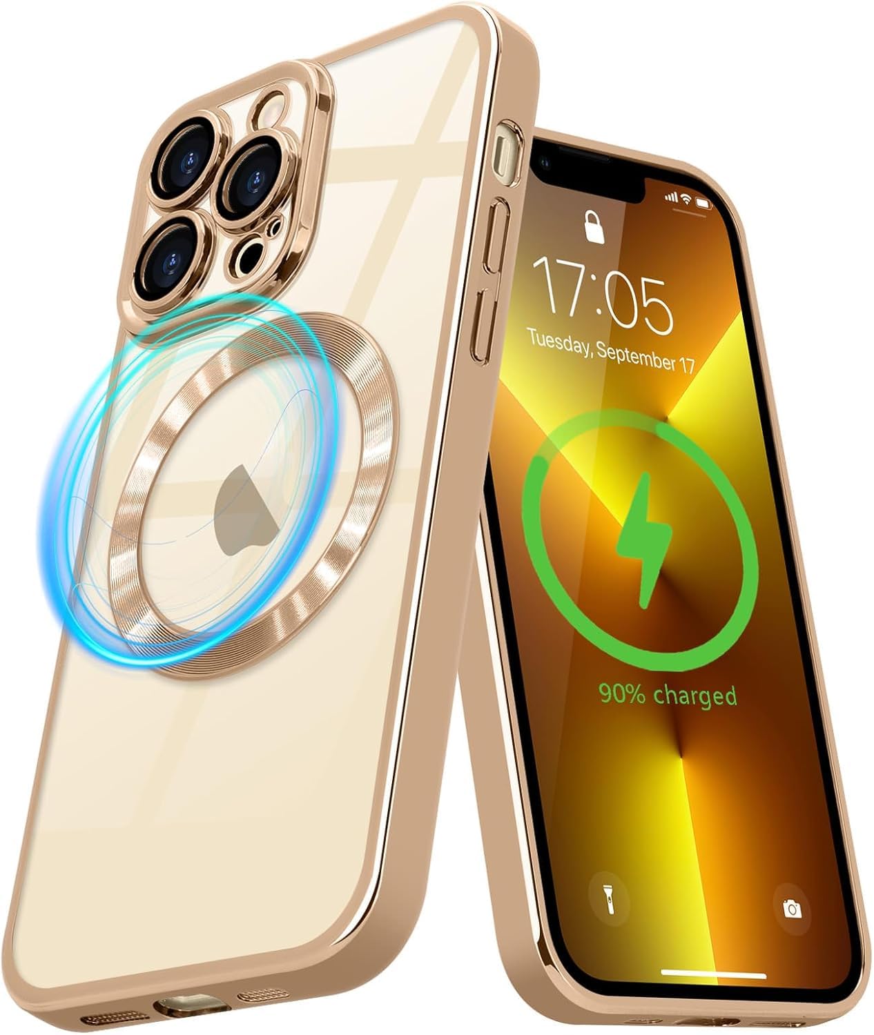 GoldKart® Electroplated Case for iPhone 13 Pro, Compatible with MagSafe, Camera Lens Full Protection, Shockproof Soft TPU Back Cover for iPhone 13 Pro – Gold GoldKart® Electroplated Case for iPhone 13 Pro, Compatible with MagSafe, Camera Lens Full Protection, Shockproof Soft TPU Back Cover for iPhone 13 Pro – Gold