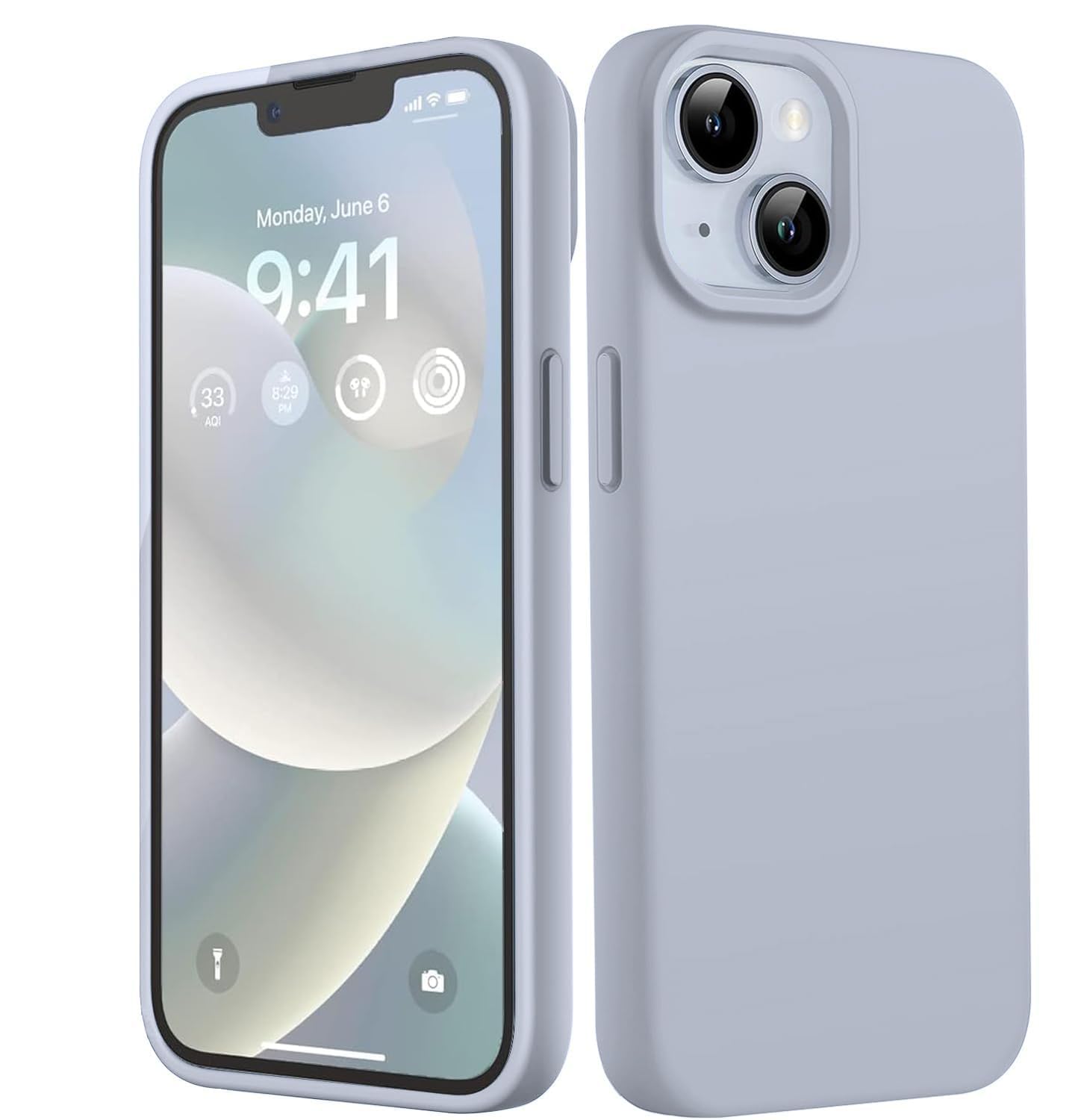 LOXXO® Microfiber Candy Case Compatible for iPhone 13 / iPhone 14 6.1 Inch Shockproof Slim Back Cover Liquid Silicone Case – Official Blue