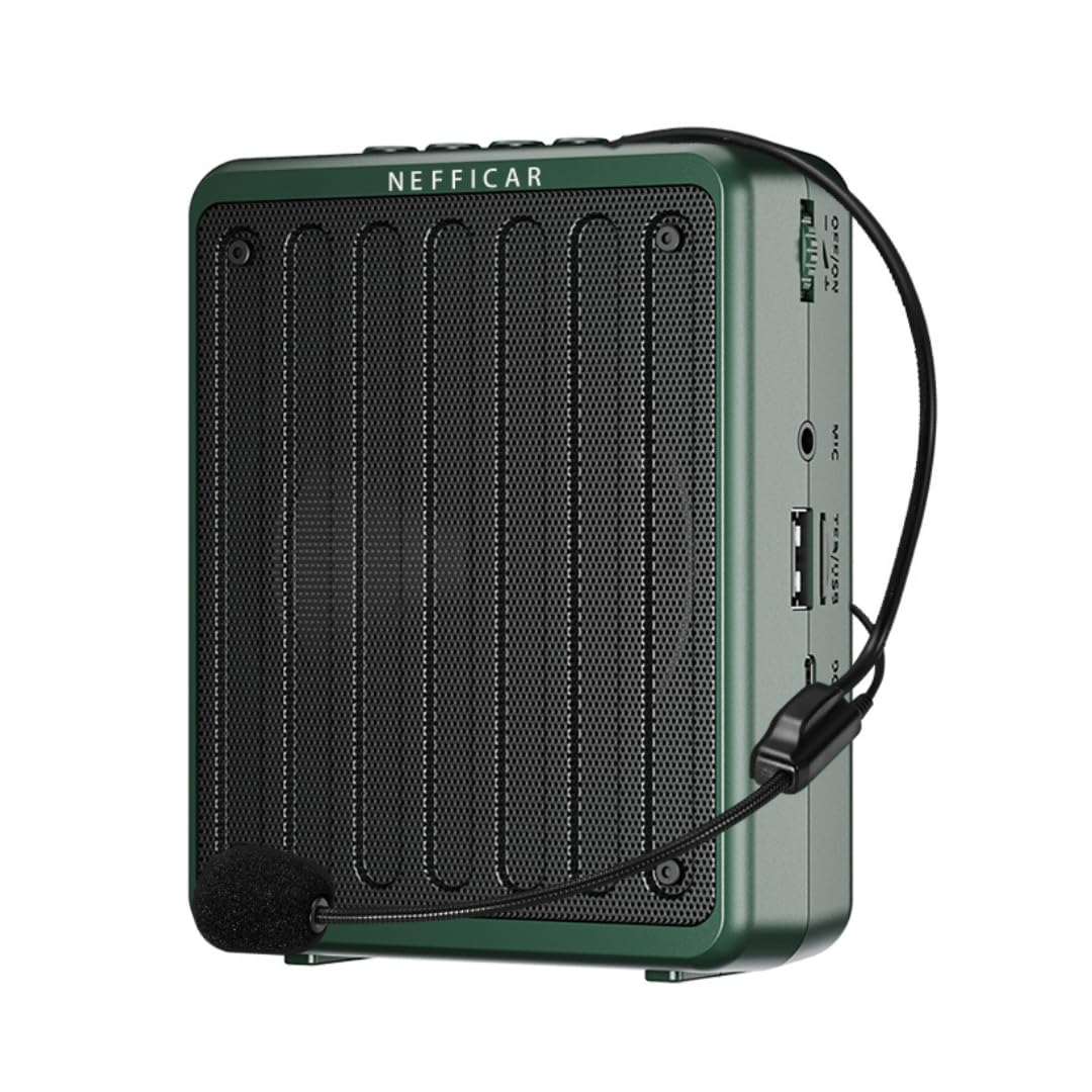 Nefficar Voice Amplifier for Teachers with Bluetooth 5.0, One-Touch Recording, 10W Amplification – Perfect Mic with Speaker for Classroom Teaching & Presentations – N512 (Wired)