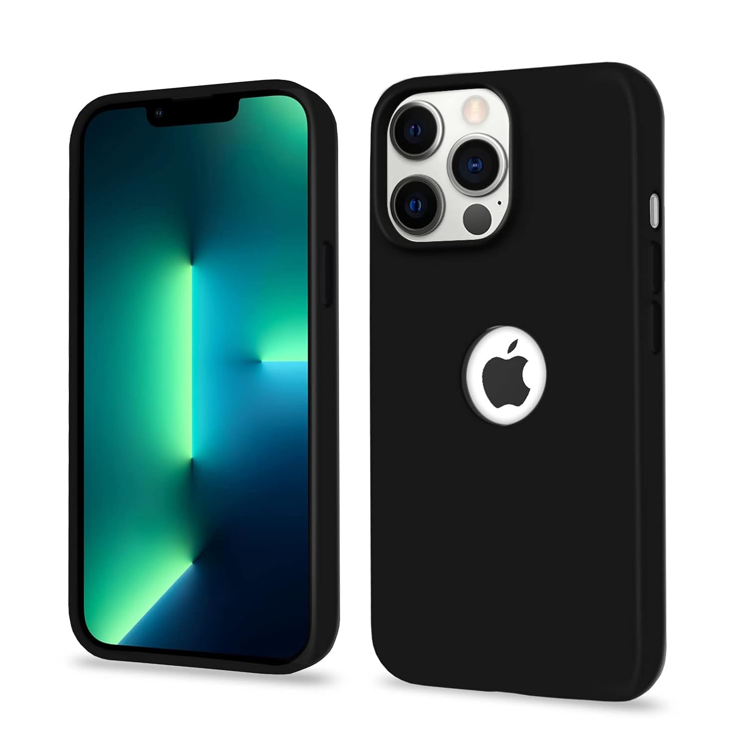 Pikkme Back Cover | Full Camera Protection | Raised Edges | Super Soft Silicone | Bumper Case for iPhone 13 Pro (Black)