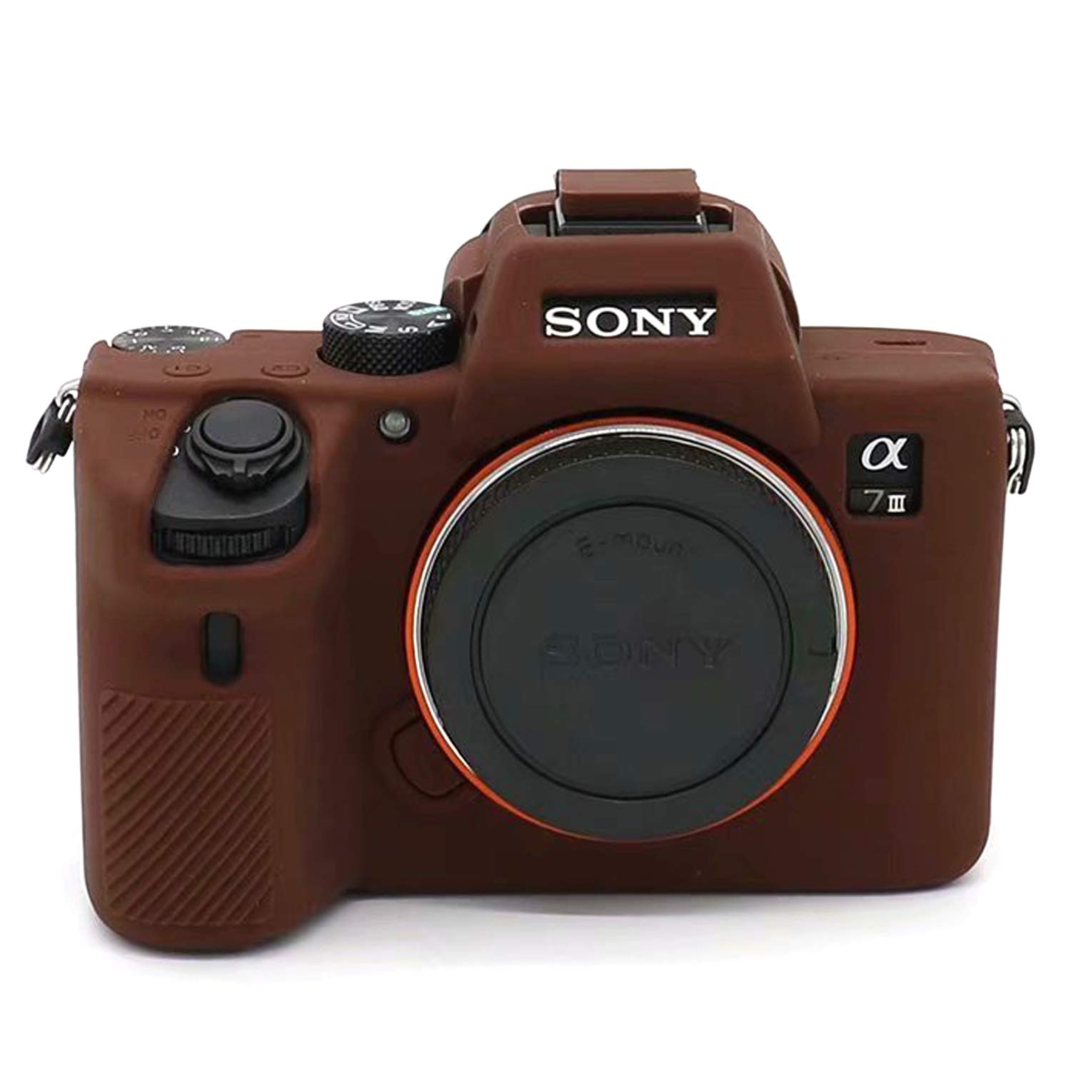 Professional Secure Soft Silicone Camera Case Bag Housing Rubber Body Skin for Sony Alpha A7iii a73 A7R3 A7Riii a7R Mark III a7 Mark III Digital SLR Camera Protective Case (Coffee)