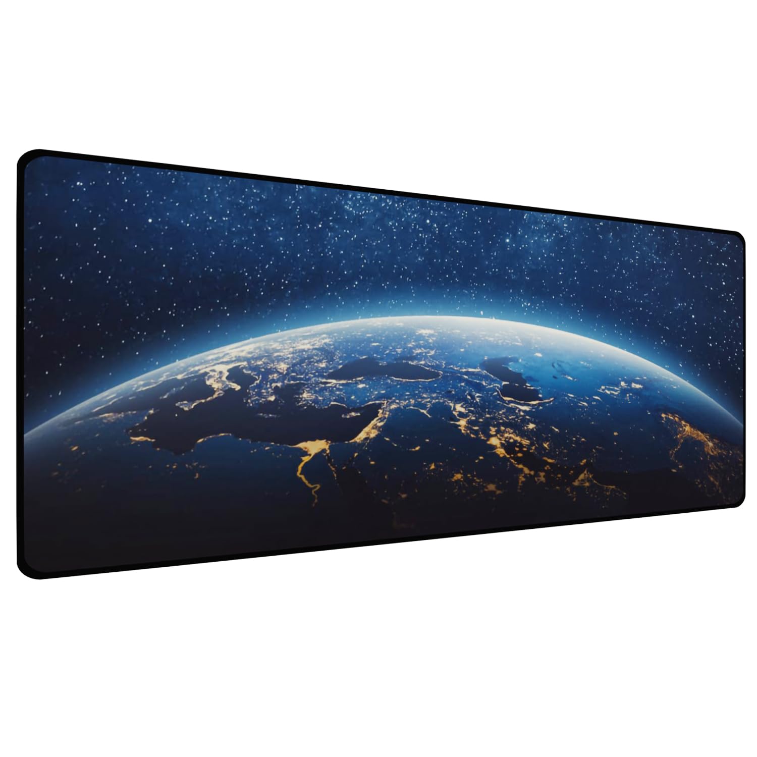 Sounce Large Extended Earth Design Desk Mat for Laptop Keyboard and Mouse Use Water Resistant Anti Slip Surface Non Logo Mouse Pad 800 x 300 mm Ideal for Office Home and Gaming Setup in Black