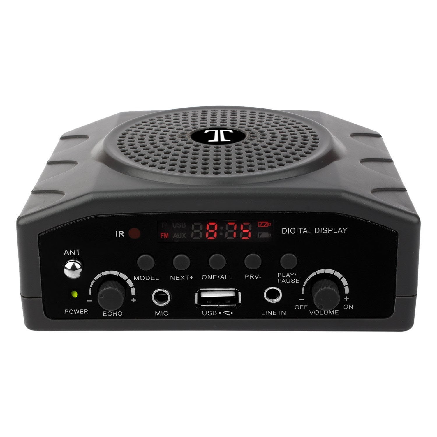 TRONICA Rechargeable Multimedia Portable Digital Display Speaker with Karaoke Mic (Black)