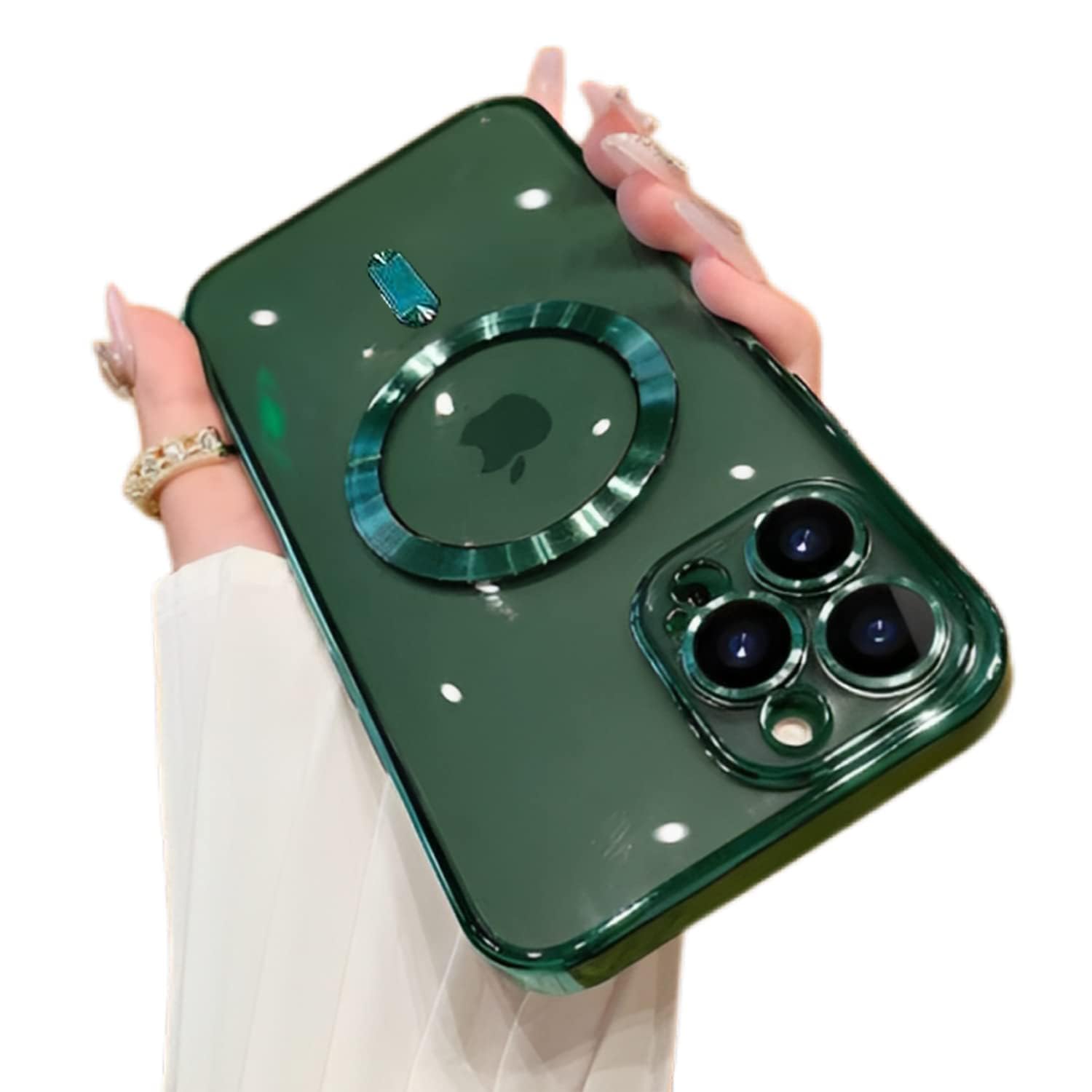 VONZEE Clear Logo Electroplating Transparent Case for iPhone 13 Pro Max Case, Luxury Electroplated TPU Cover, Individual Camera Protection for Each Lens Bumper Case (6.7 Inch, Green) VONZEE Clear Logo Electroplating Transparent Case for iPhone 13 Pro Max Case, Luxury Electroplated TPU Cover, Individual Camera Protection for Each Lens Bumper Case (6.7 Inch, Green)