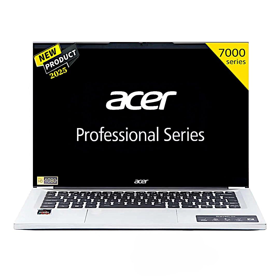 acer Travel Lite 14[New Launch], AMD Ryzen 3-7330U, 16GB RAM, 512GB SSD, 14inch Full HD, UHD Graphics, Premium Metal Body, Windows 11 Pro, MSO 21, 1.34KG, TL14-42M, Thin & Light Laptop