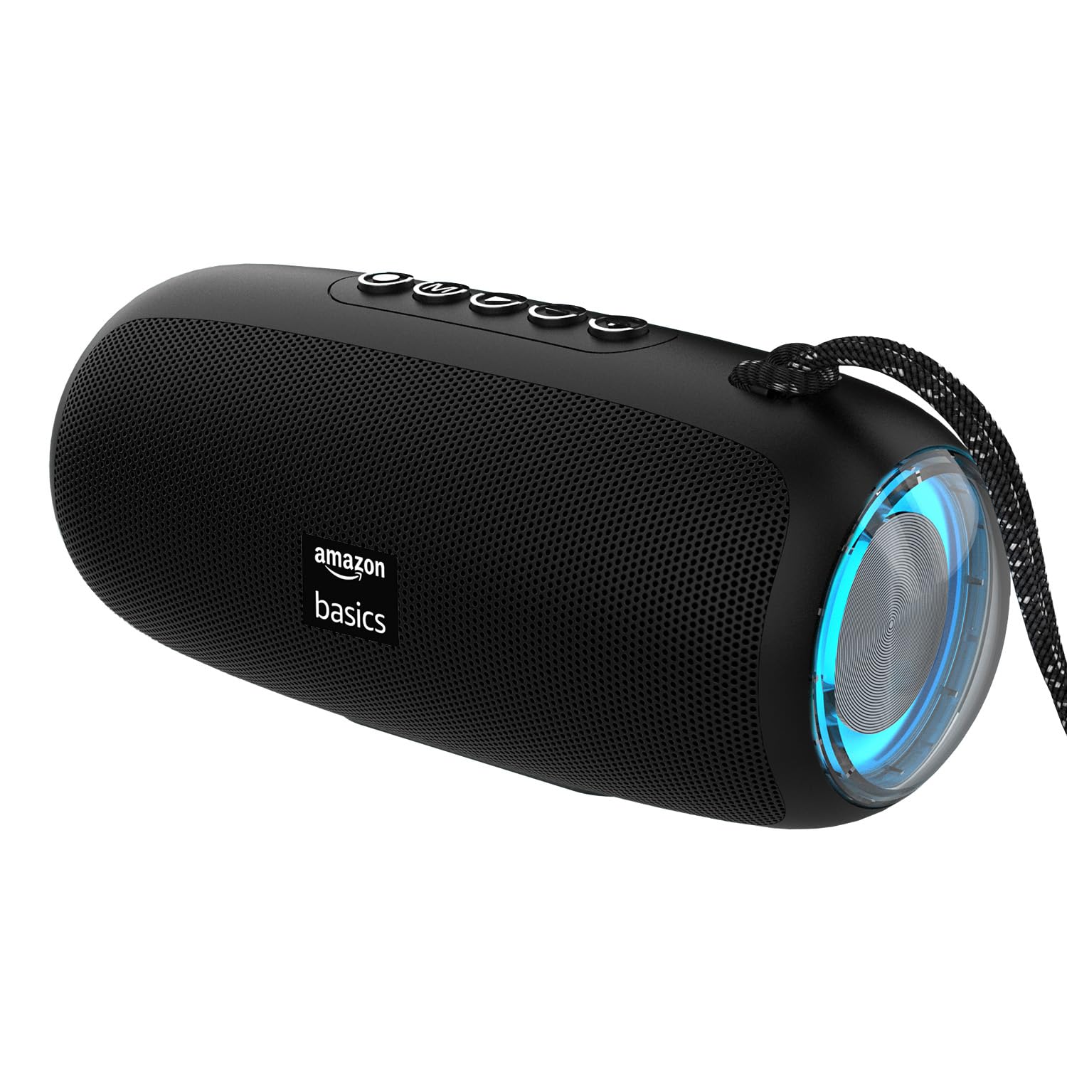 amazon basics B10 10W RMS Bluetooth Speaker with 2000 mAh Battery | Up to 8 hrs of Playback | RGB | Bluetooth 5.3, AUX in, USB & Micro SD Card Connectivity | Type-C Charging (Black)