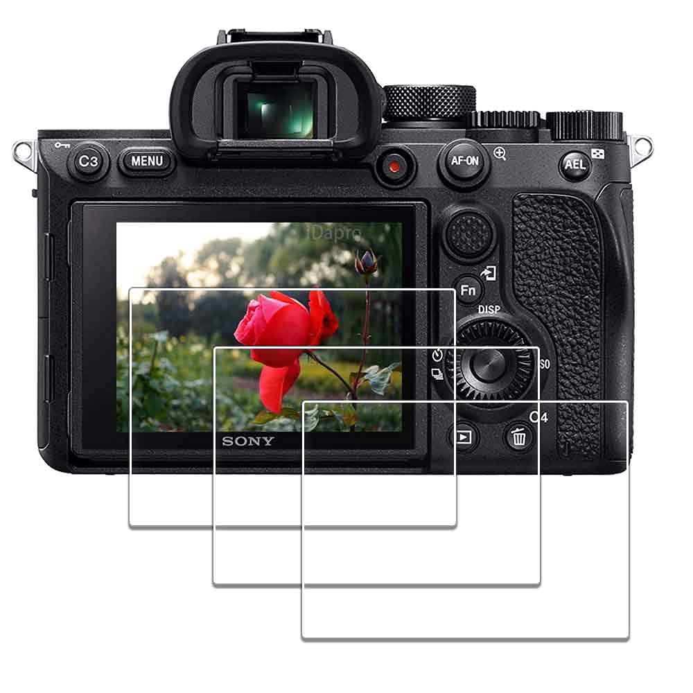iDaPro Screen Protector for Sony Alpha A7R IV / A7R III / A7R II / A7 III / A7 II / A7S III / A7S II A7RIV A7RIII A7RII A7III A7II A7SIII A7SII [3 Pack] Tempered Glass Easy Installation
