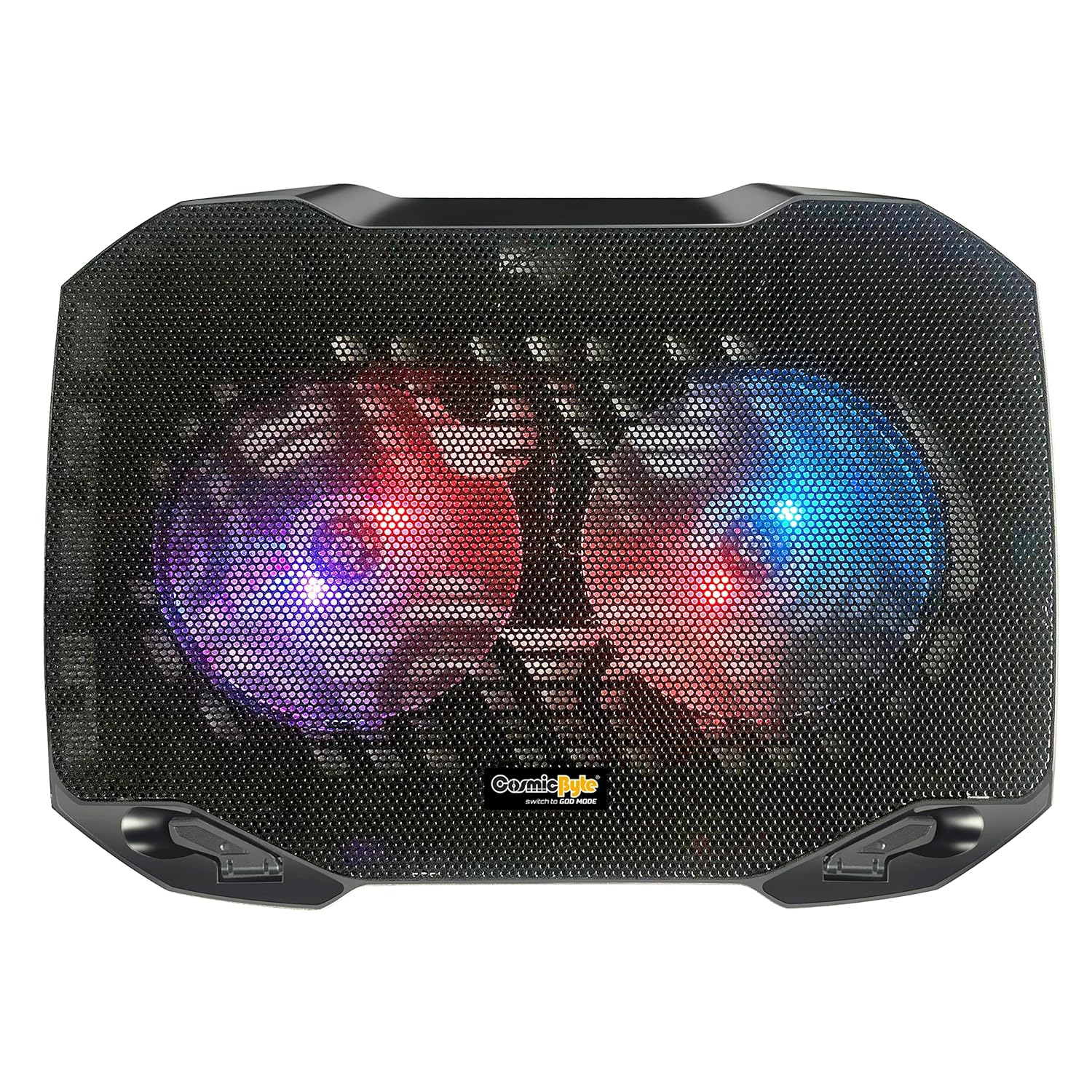 Cosmic Byte Wind RGB Laptop Cooling Pad, Dual 120mm RGB Fans, Elevated Height, Laptop Holder, Supports up to 15.6″ Laptops (Black)