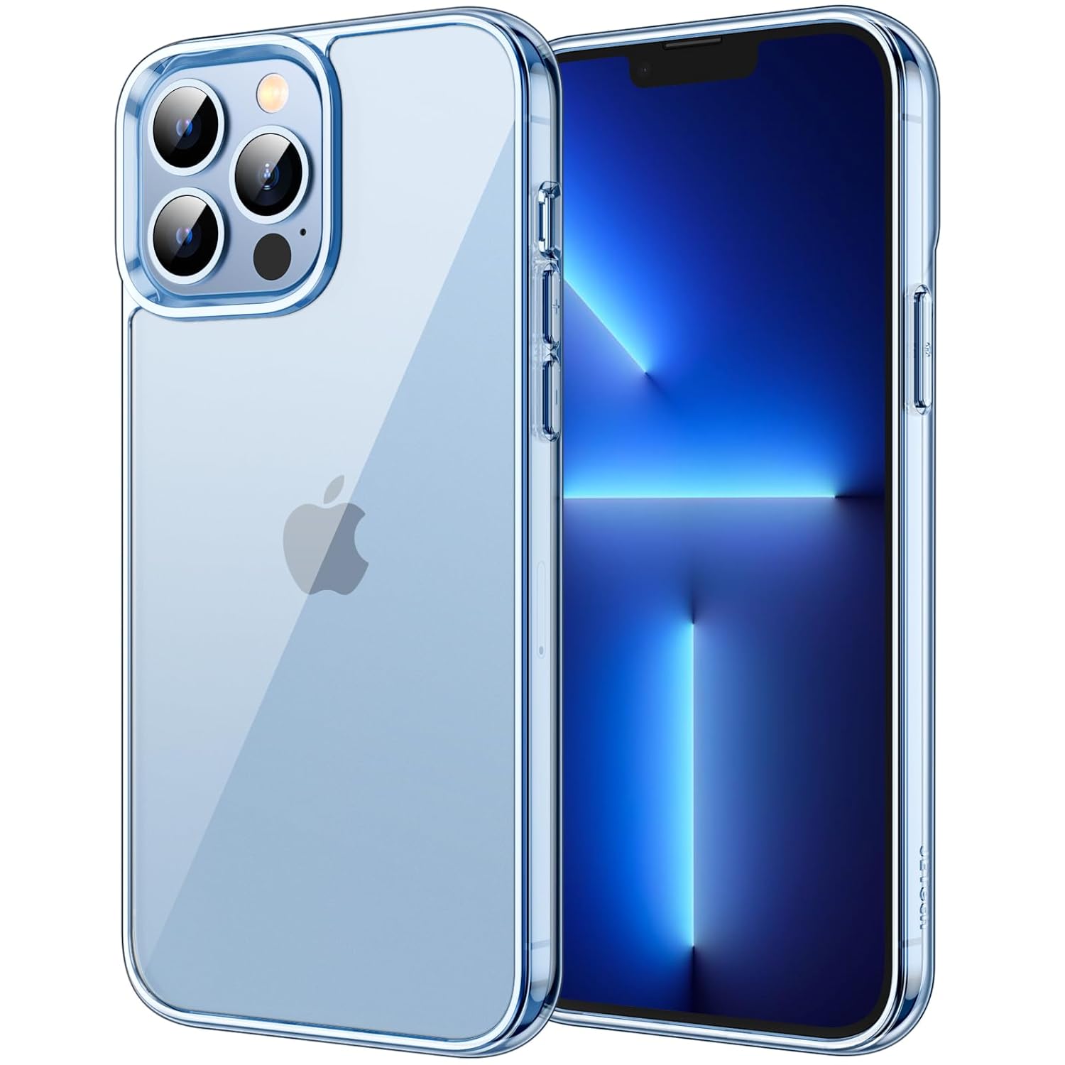 JETech Cover Case for iPhone 13 Pro Max 6.7-Inch, Non-Yellowing Shockproof Phone Bumper Cover, Anti-Scratch Clear Back (Sierra Blue)