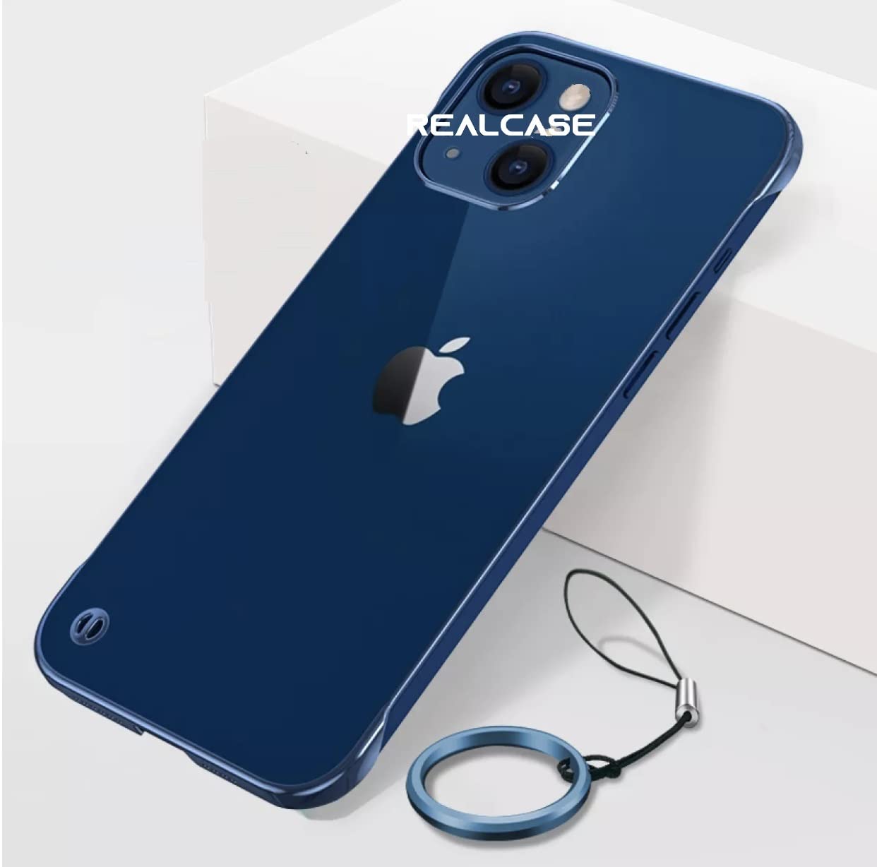REALCASE iPhone 13 Mini Back Cover, Frameless TPU Bumper Cover Case for iPhone 13 Mini 5.4 (F-Blue)