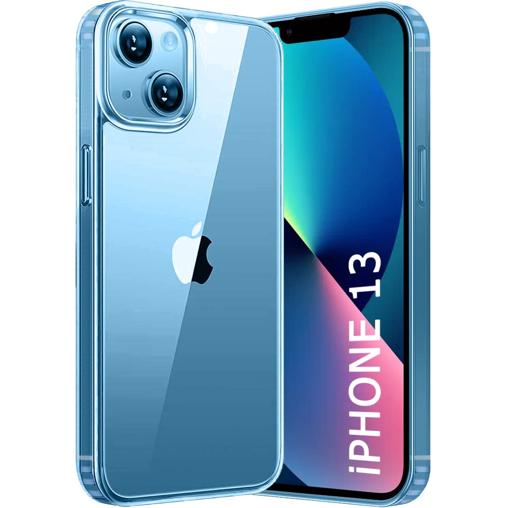 TheGiftKart Ultra-Hybrid Back Cover Case for iPhone 13 | Shockproof Design | Camera Protection Bump | Hard Back Bumper Case Cover for iPhone 13 (PC & TPU, Crystal Clear Back, Transparent Sides)