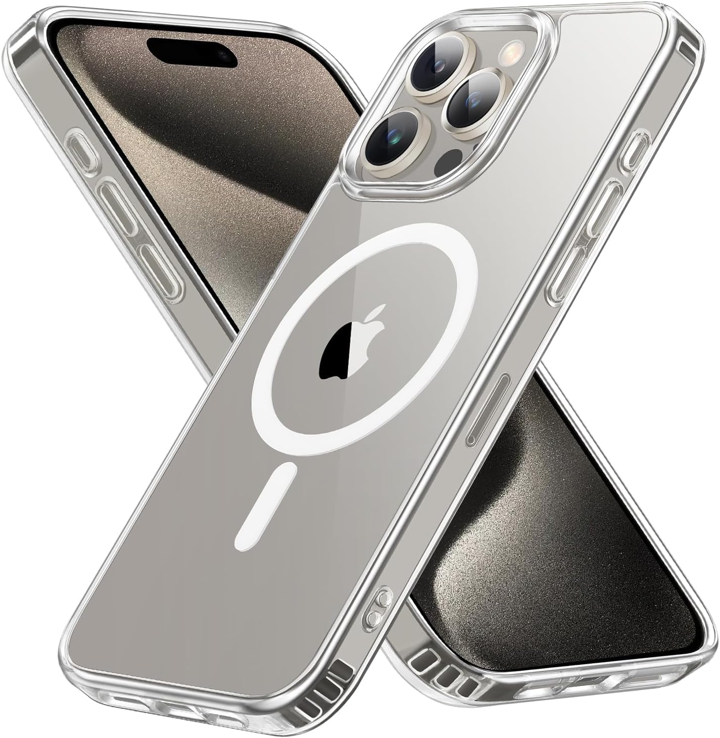 Amozo for iPhone 15 Pro Max Back Case Cover | Ultra Hybrid Mag-Safe Camera and Drop Protection Back Case Cover for iPhone 15 Pro Max – (Polycarbonate|Clear) Amozo for iPhone 15 Pro Max Back Case Cover | Ultra Hybrid Mag-Safe Camera and Drop Protection Back Case Cover for iPhone 15 Pro Max – (Polycarbonate|Clear)