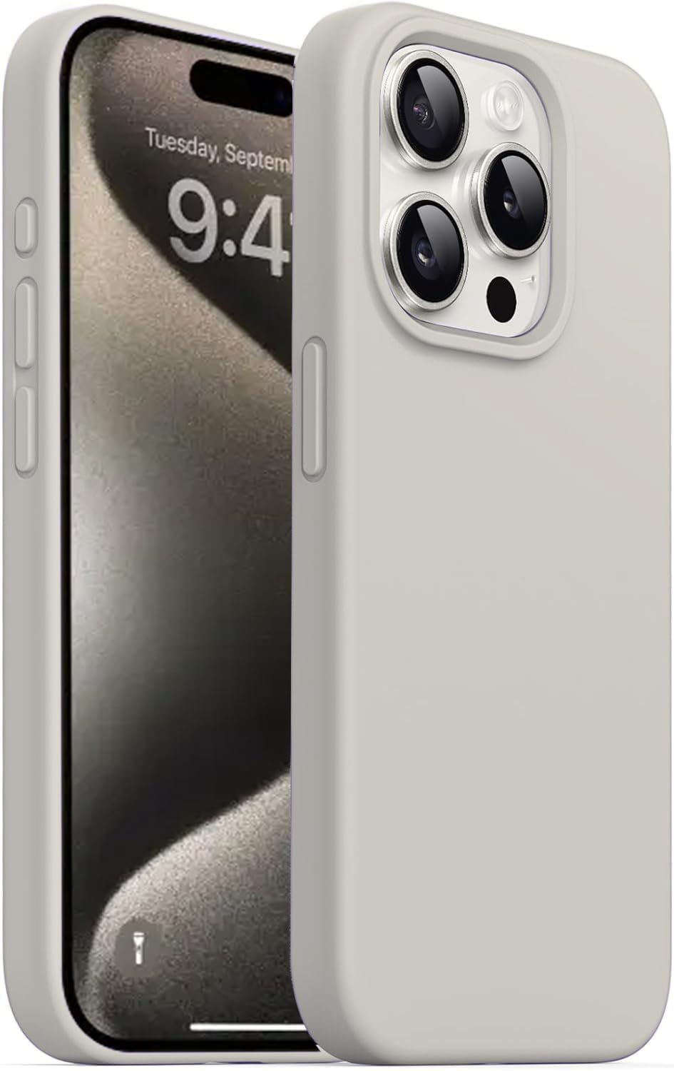 DIZORO Compatible for iPhone 15 Pro Case 6.1, Slim Liquid Silicone Case 3 Layers Full Covered Soft Gel Rubber Phone Case Protective Cover 6.1 Inch (Natural Titanium) DIZORO Compatible for iPhone 15 Pro Case 6.1, Slim Liquid Silicone Case 3 Layers Full Covered Soft Gel Rubber Phone Case Protective Cover 6.1 Inch (Natural Titanium)