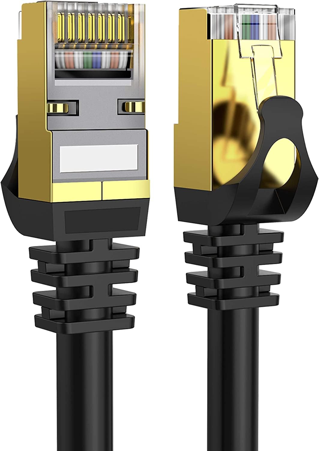 FEDUS Cat8 Ethernet Cable, 5M 16.4Ft Braided Lan Cable Heavy Duty 5G Ready 40Gbps High-Speed Double Shielded Internet Cable2000Mhz Network Cable Cord For Router Pc Laptop Gaming Modem Black