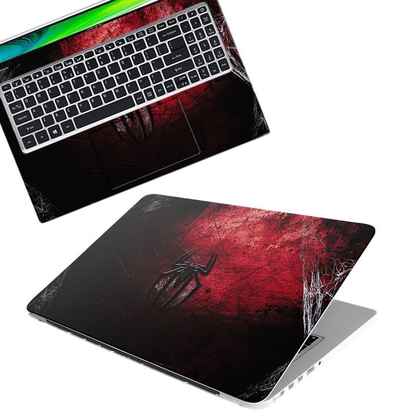 Galaxsia Spiderman Logo Full Body Vinyl Laptop Skin/Sticker/Cover Upto 15.6 Inches Laptops Laminated-Removable-HD Quality Compatible for Hp-Dell-Sony-Lenovo-Asus etc.(15×10 Inches)