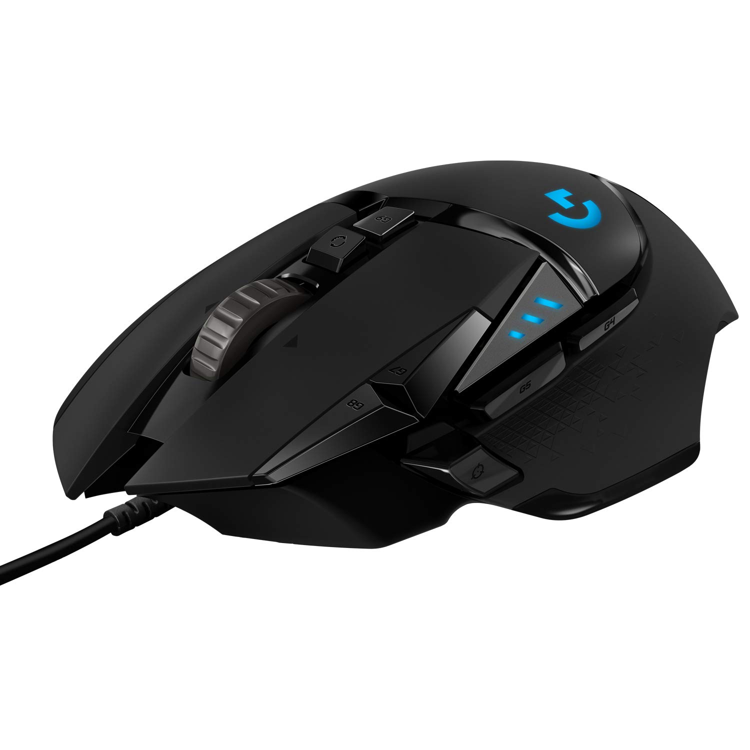 Logitech G502 Hero High Performance Wired USB Gaming Mouse, Hero 25K Sensor, 25,600 DPI, RGB, Adjustable Weights, 11 Programmable Buttons, On-Board Memory, PC/Mac – Black