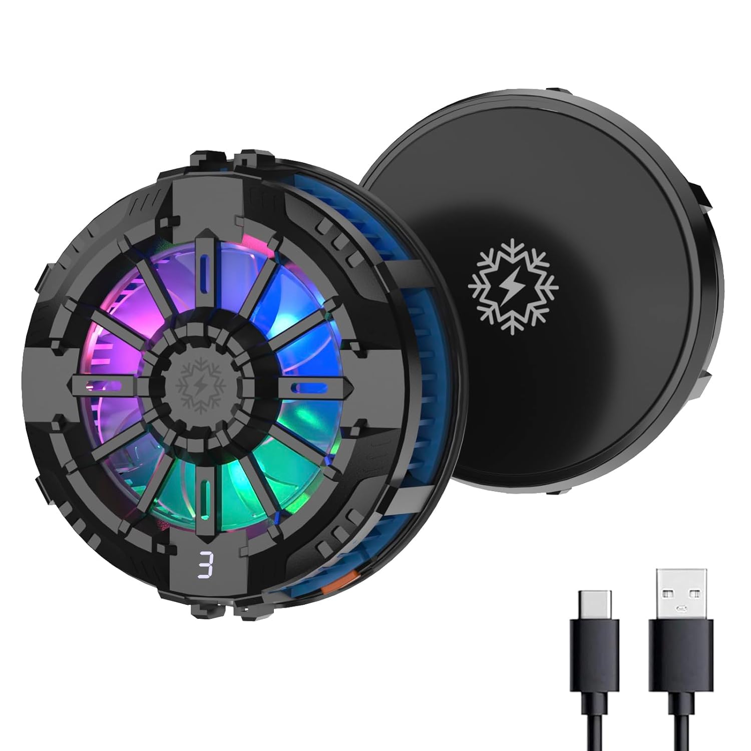 STRIFF Mobile Cooling Pad |Mobile Cooler | Gaming Fan | for Instant Cooling Advanced Refrigeration Chip & LED Temperature Display Compatible for Android and iPhones – (Black) (with Magnet)