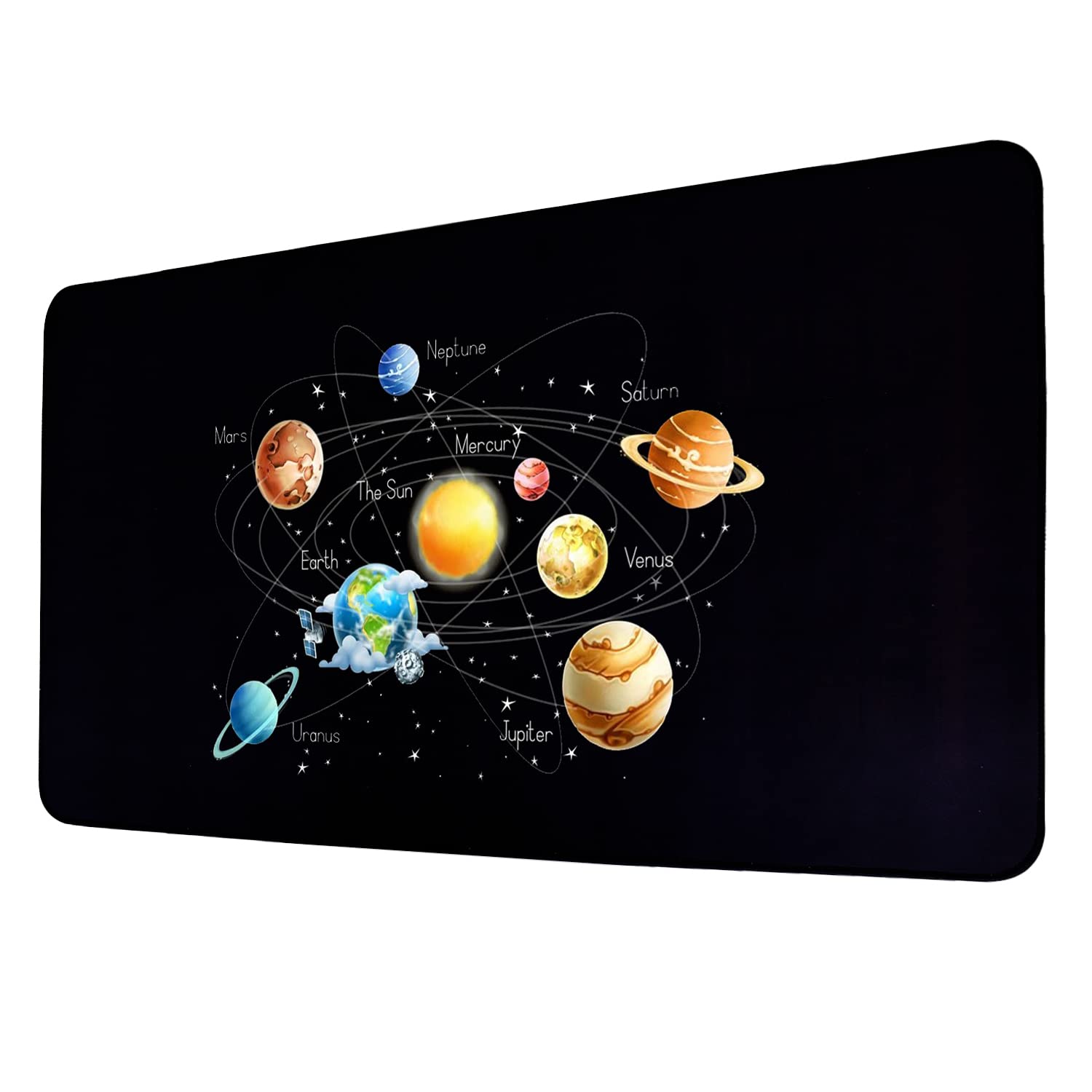 Seagull flight of fashion Large Extended Mouse Pad XXL with Non-Slip Rubber Base, Stitched Edge Mouse Mat for Laptop, Computer & Desk – 60 x 30 x 0.2 cm – Solar System