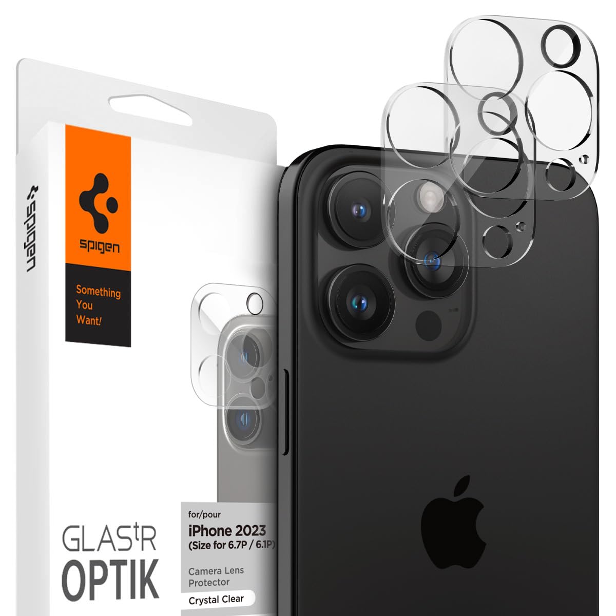 Spigen Glas.tR Optik Tempered Glass Camera Lens Protector Guard for iPhone 16 Pro / 16 Pro Max / 15 Pro / 15 Pro Max / 14 Pro / 14 Pro Max (Clear) – 2 Pack