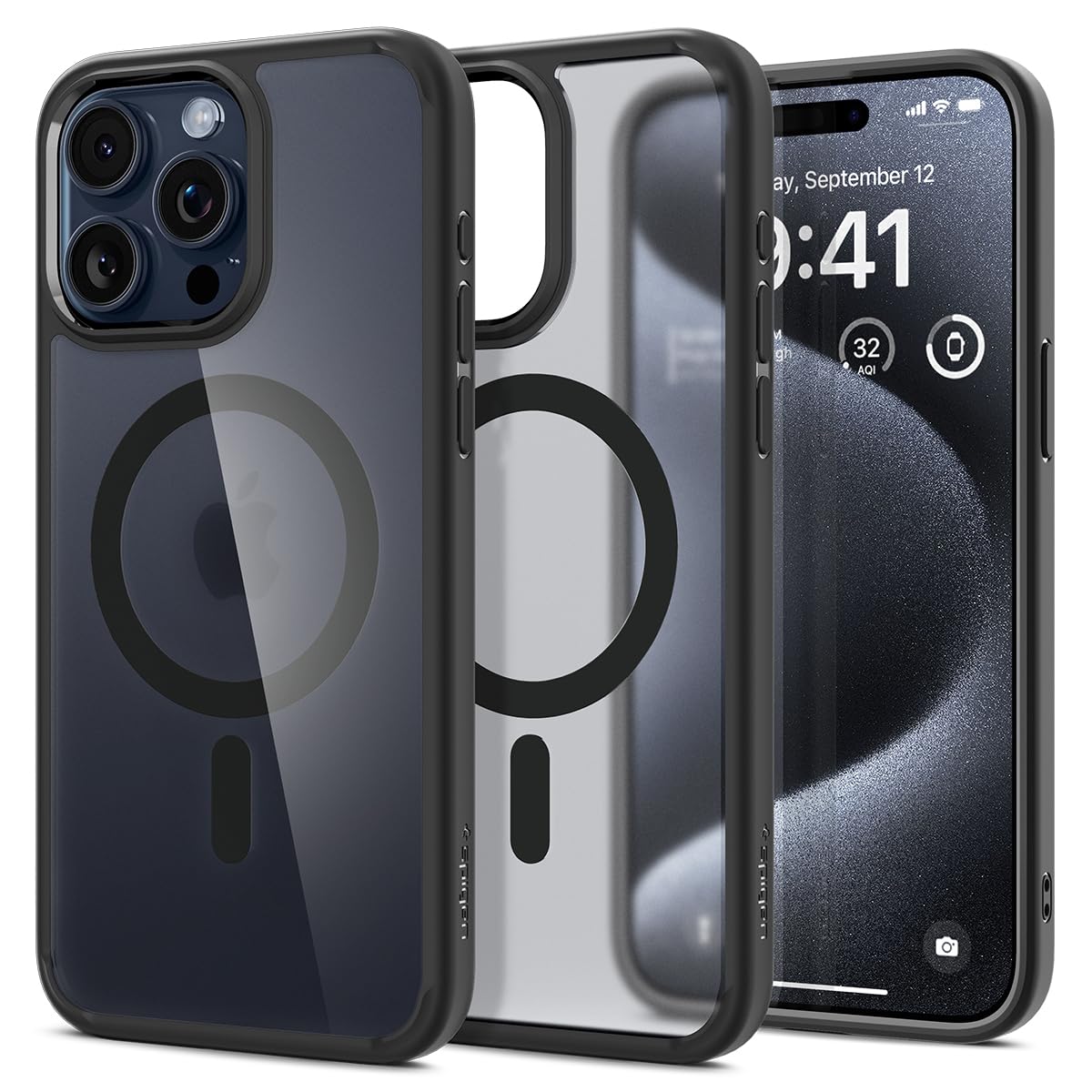 Spigen Ultra Hybrid MagFit Back Cover Case Compatible with iPhone 15 Pro (TPU + Poly Carbonate | Frost Black) Spigen Ultra Hybrid MagFit Back Cover Case Compatible with iPhone 15 Pro (TPU + Poly Carbonate | Frost Black)