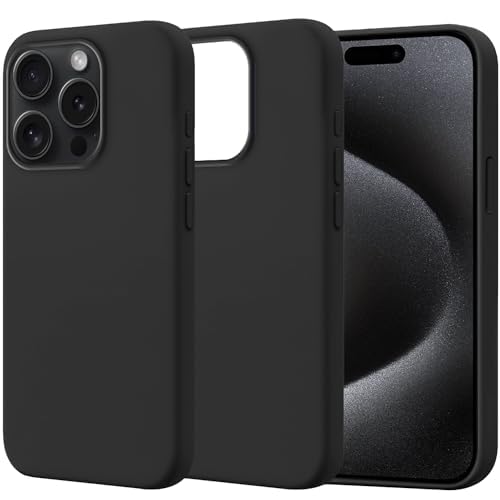 TOUCCH iPhone 15 pro Soft OG Silicone Back Case| Shock Proof Design & Camera Protection | Premium Rubberised Cover (Microfiber Lining) for iPhone 15 pro | Ultra Smooth Silicone – Black