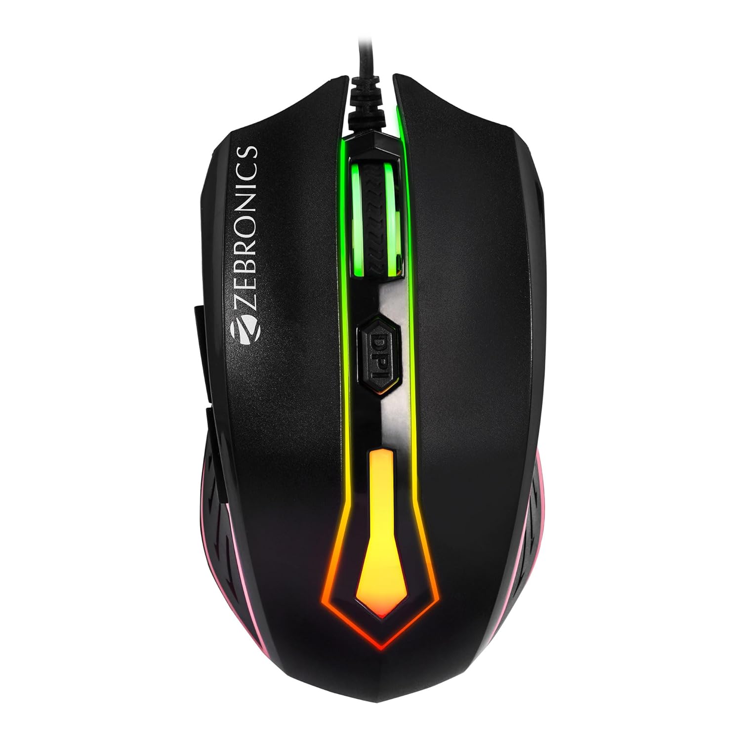 ZEBRONICS Sniper High Precision Wired Gaming Mouse with 6 Buttons, Multicolor LED Lights, DPI Switch with 800/1200/1600/2400 DPI s, Plug & Play, 1 Million Clicks, 87 Grams Light Mouse ZEBRONICS Sniper High Precision Wired Gaming Mouse with 6 Buttons, Multicolor LED Lights, DPI Switch with 800/1200/1600/2400 DPI s, Plug & Play, 1 Million Clicks, 87 Grams Light Mouse